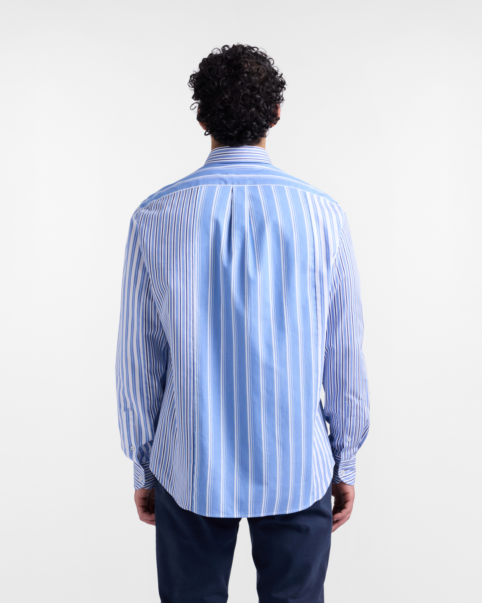 Men's striped patchwork shirt, Celeste, large image number 2