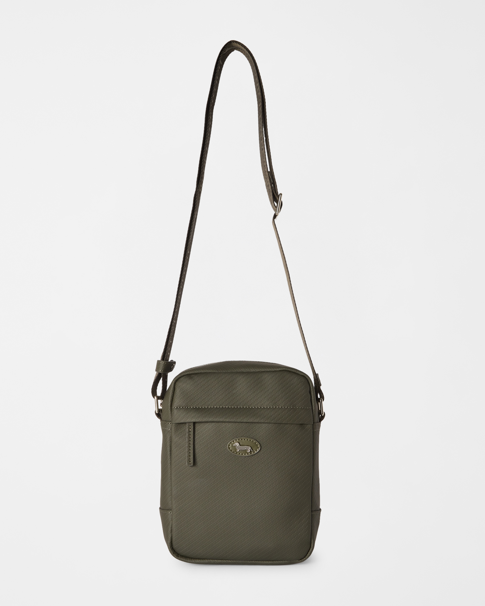 Men's beige reporter bag