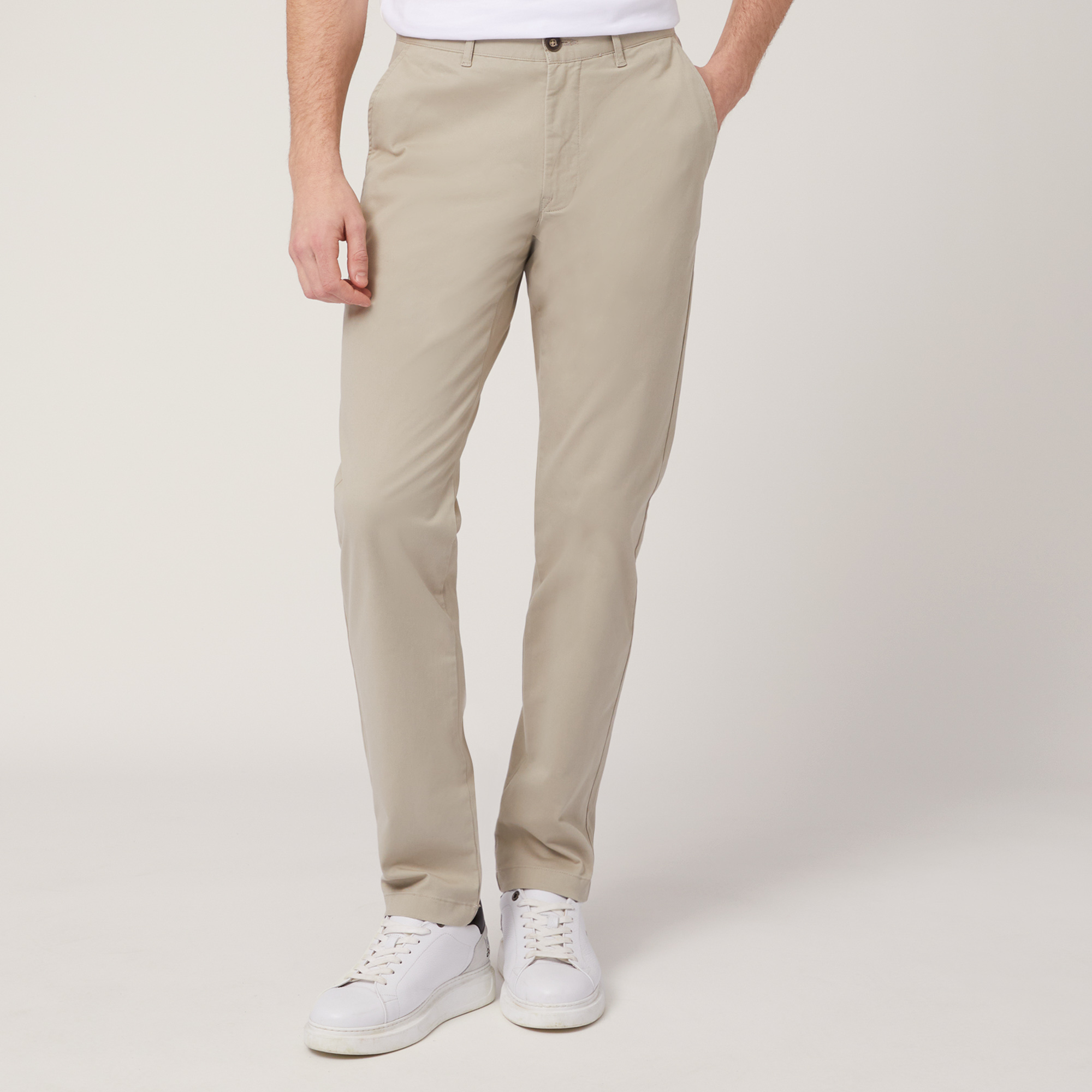 Pantaloni Chino In Twill, Beige, large image number 0