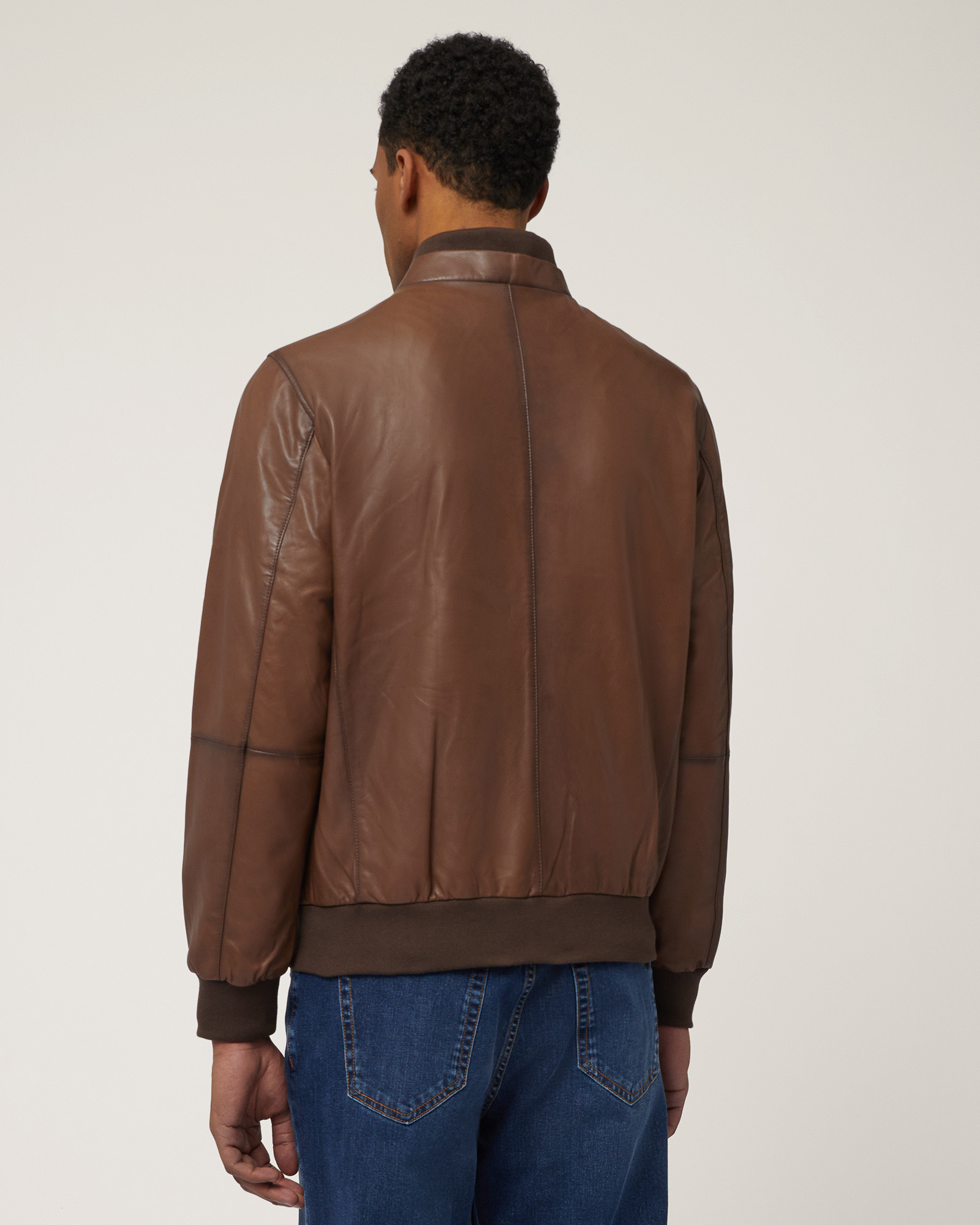 Bomber In Nappa Indigo Cruise
