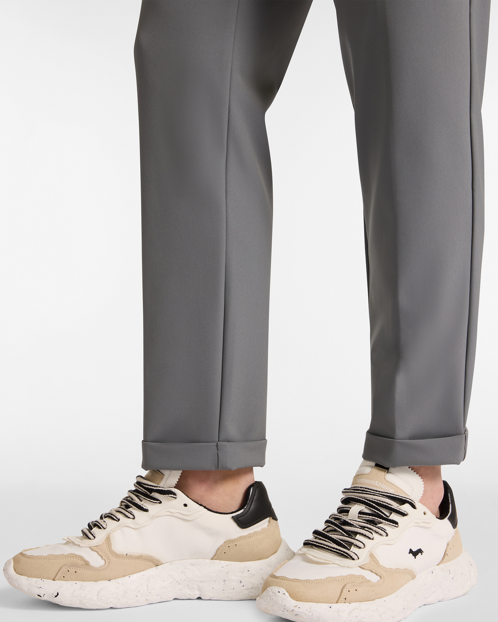 Chino Pants with Side Elastic Bands, Gray, large image number 2