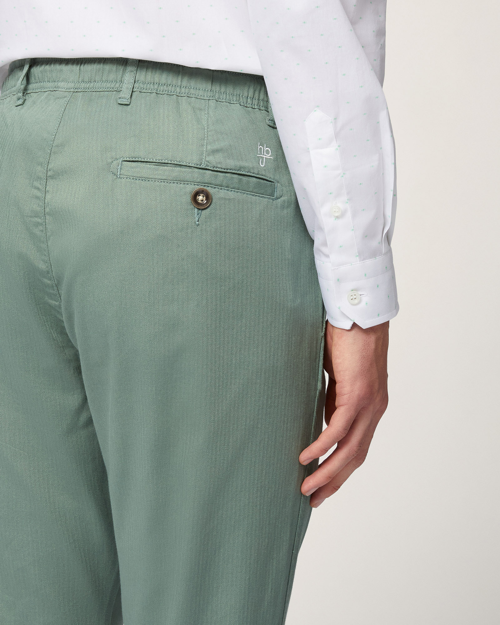 Chino Pants with Drawstring, Moss Green, large image number 2