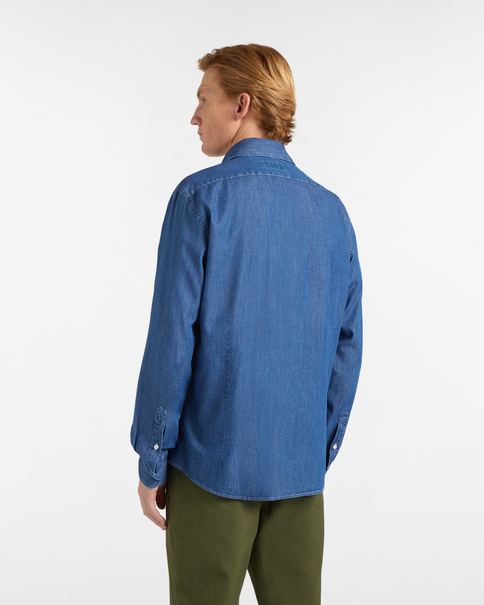 Camicia Uomo in Denim con Pinces sul Retro