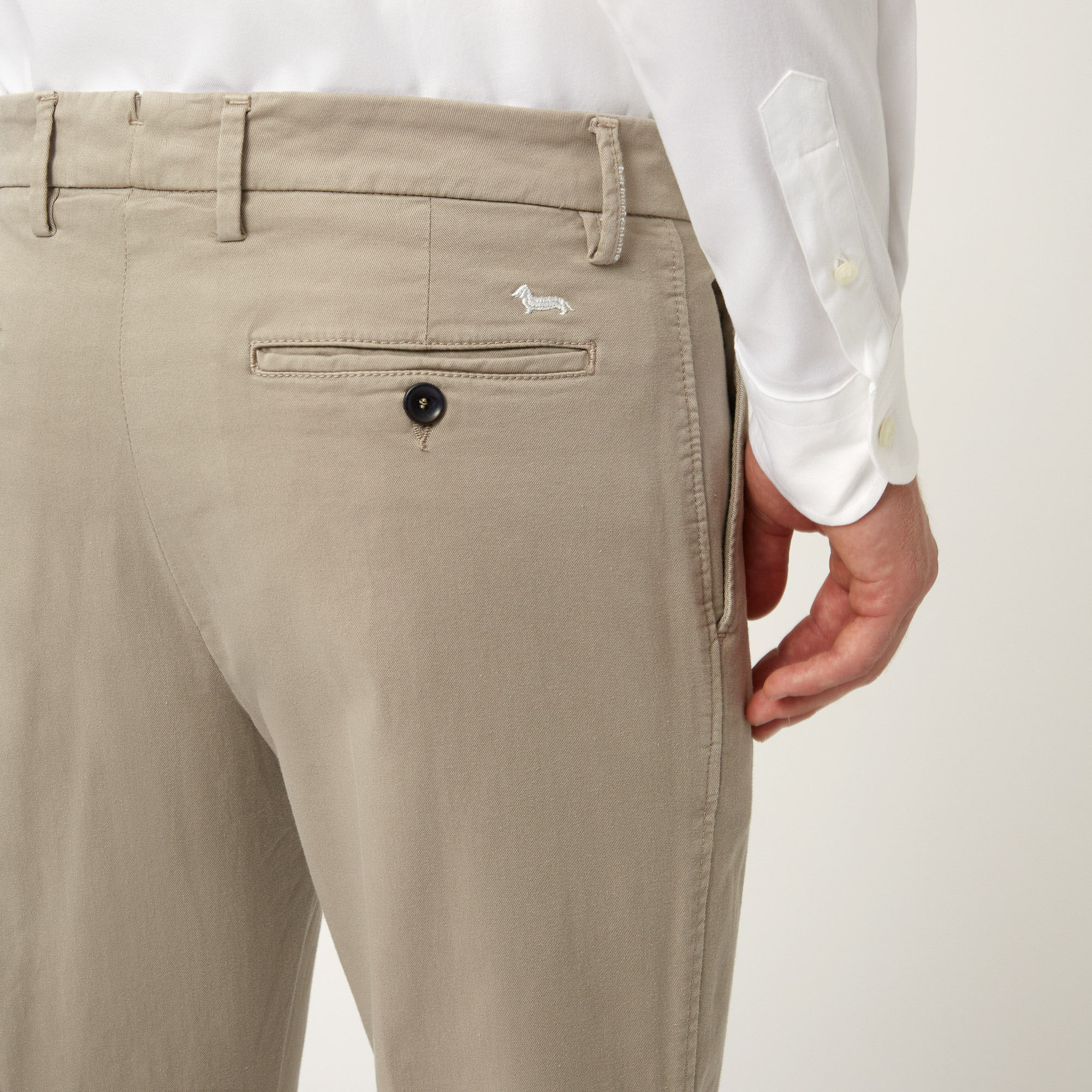 Pantalones Essentials de algodón elástico, Beige, large image number 2