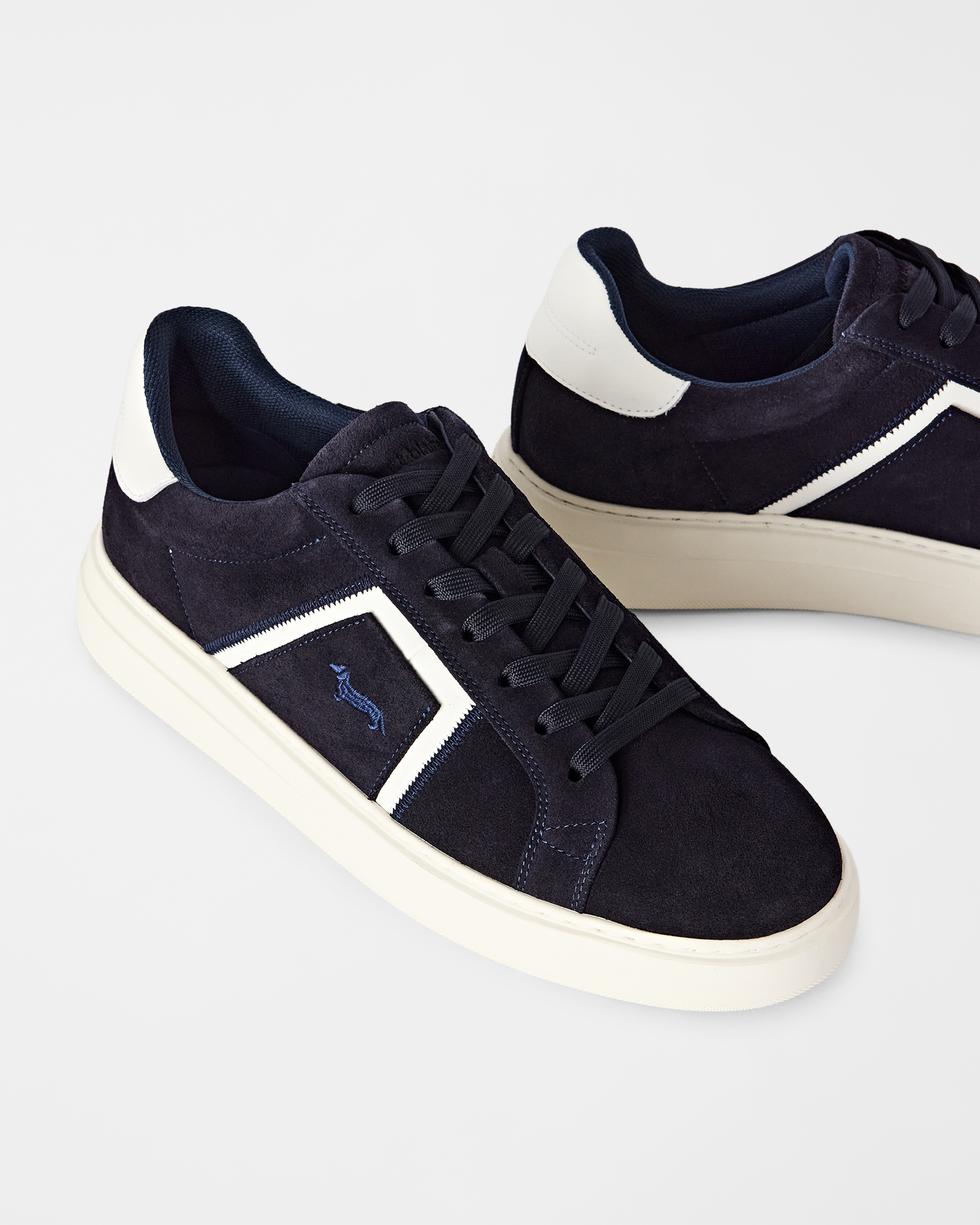 MEN&rsquo;S SUEDE SHOE - CALF, BLUE - OFF-WHITE, large image number 3