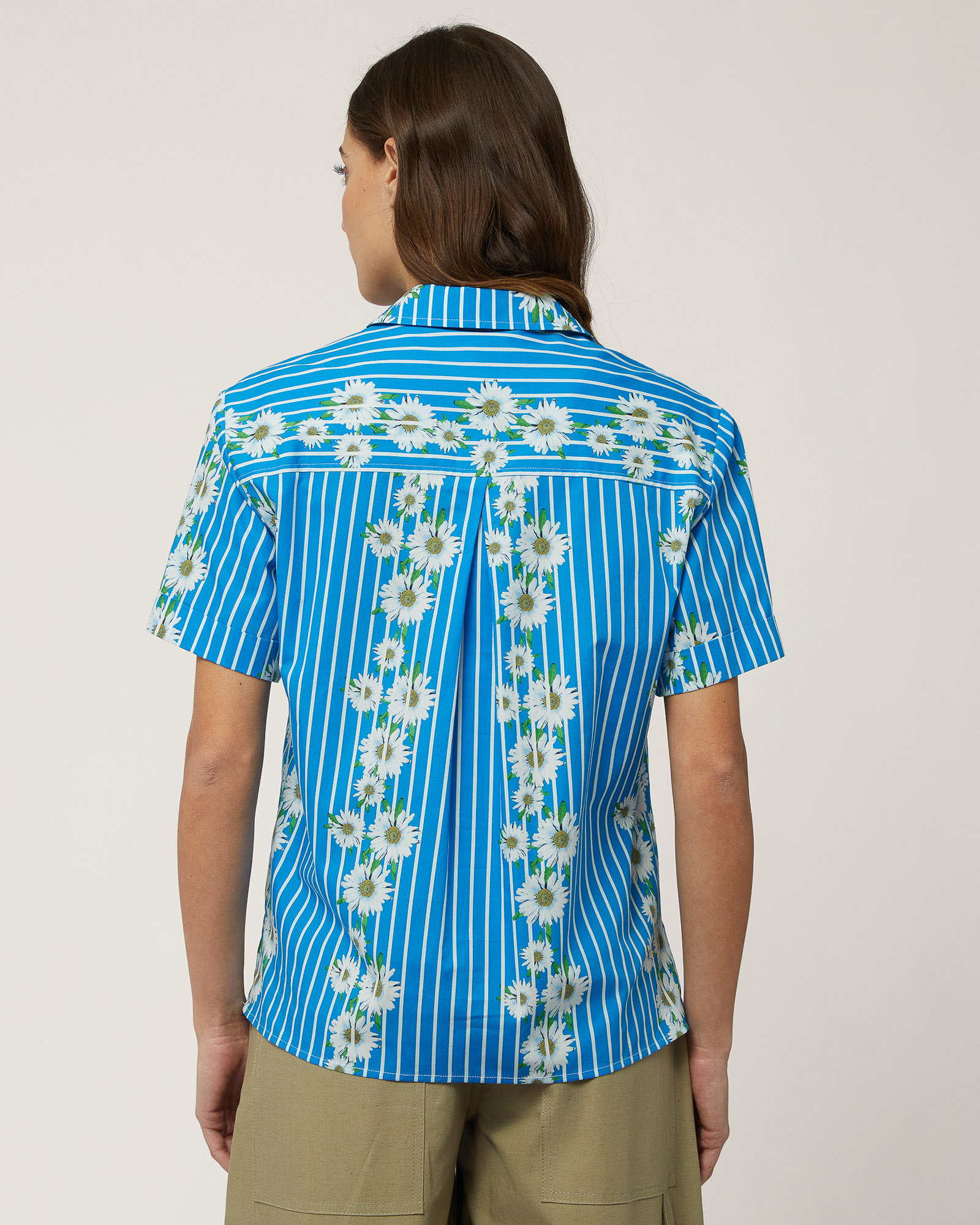 Striped and Daisy-Print Shirt