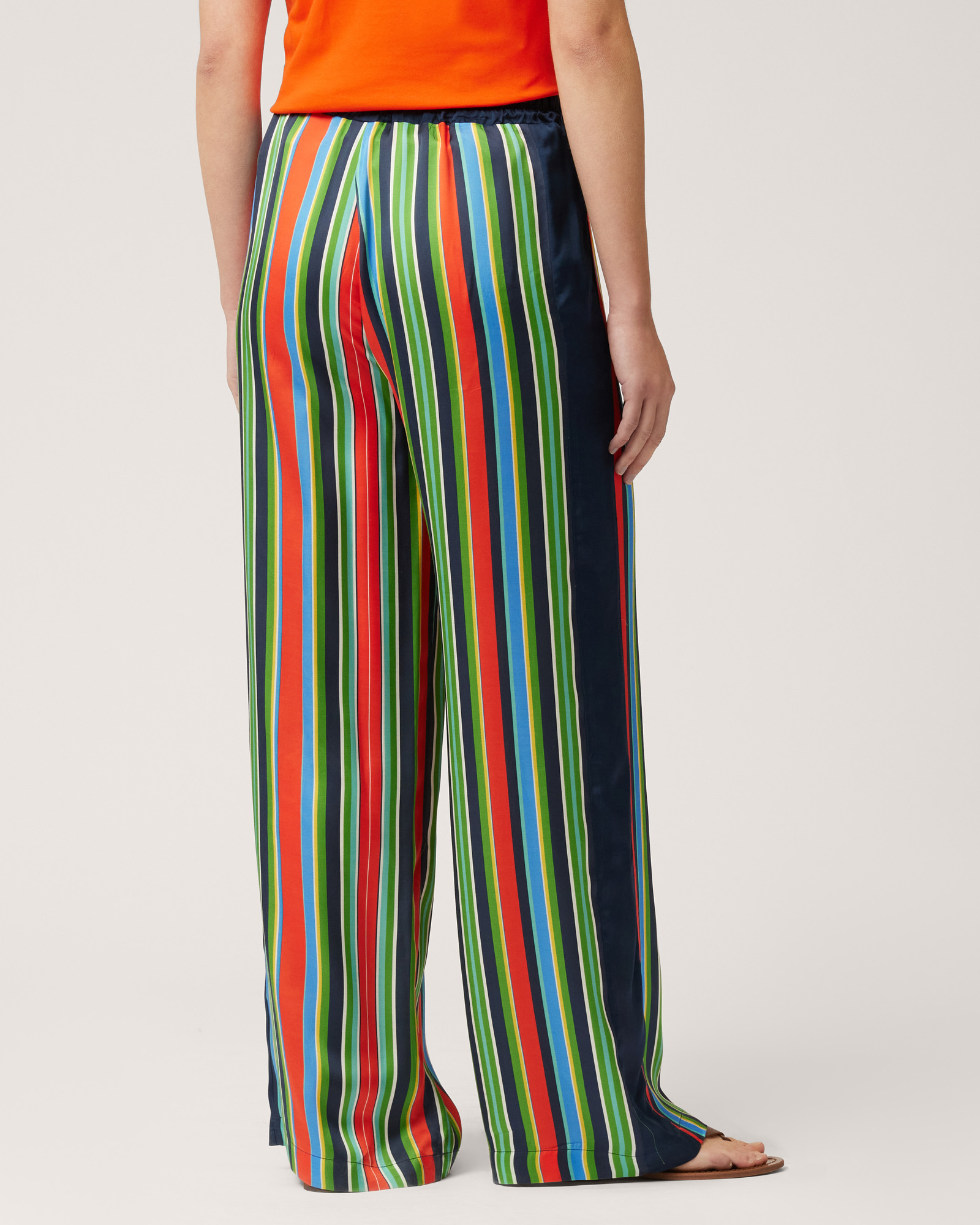 Pantaloni A Righe Multicolor