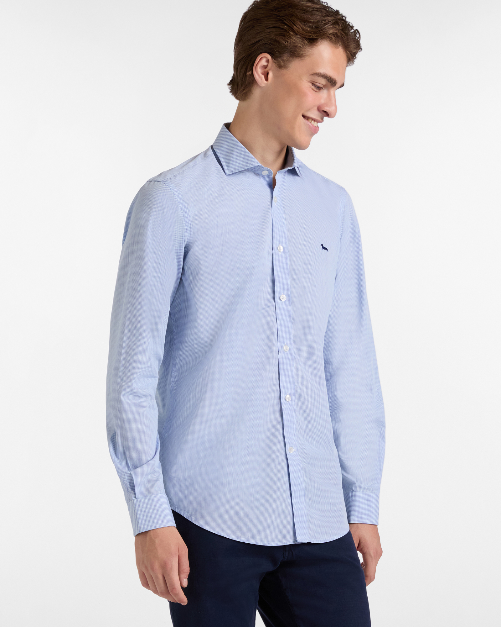 Microcheck Shirt with Dachshund