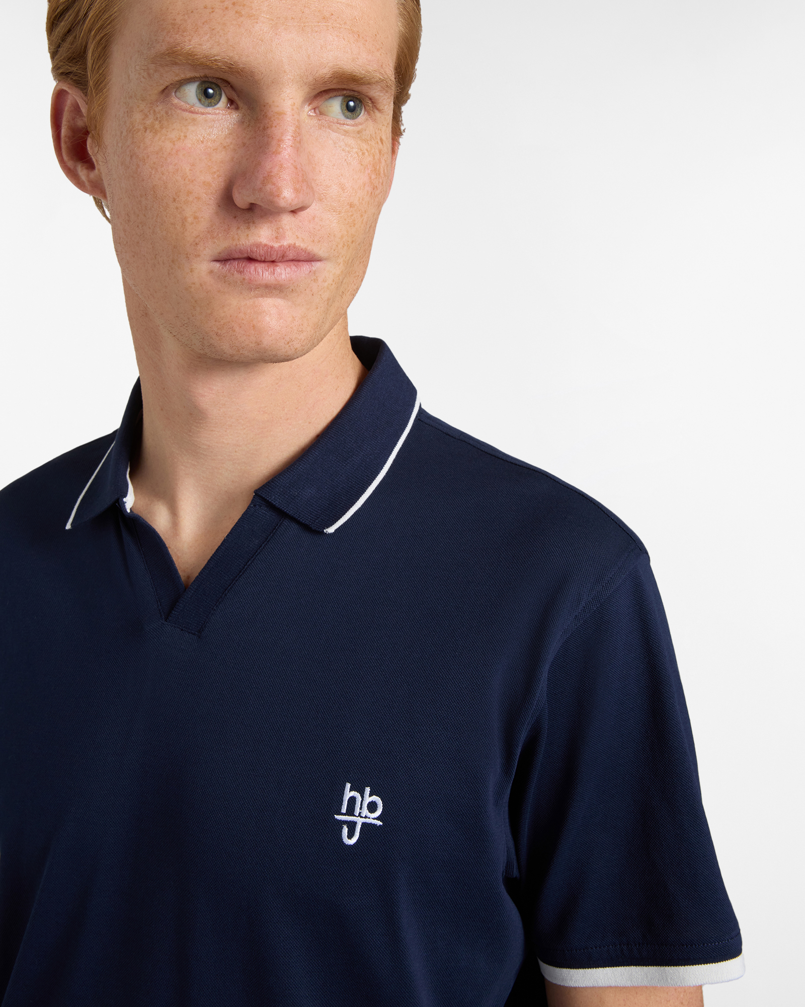 Polo uomo regular fit cotone piquet, Blu scuro, large image number 2