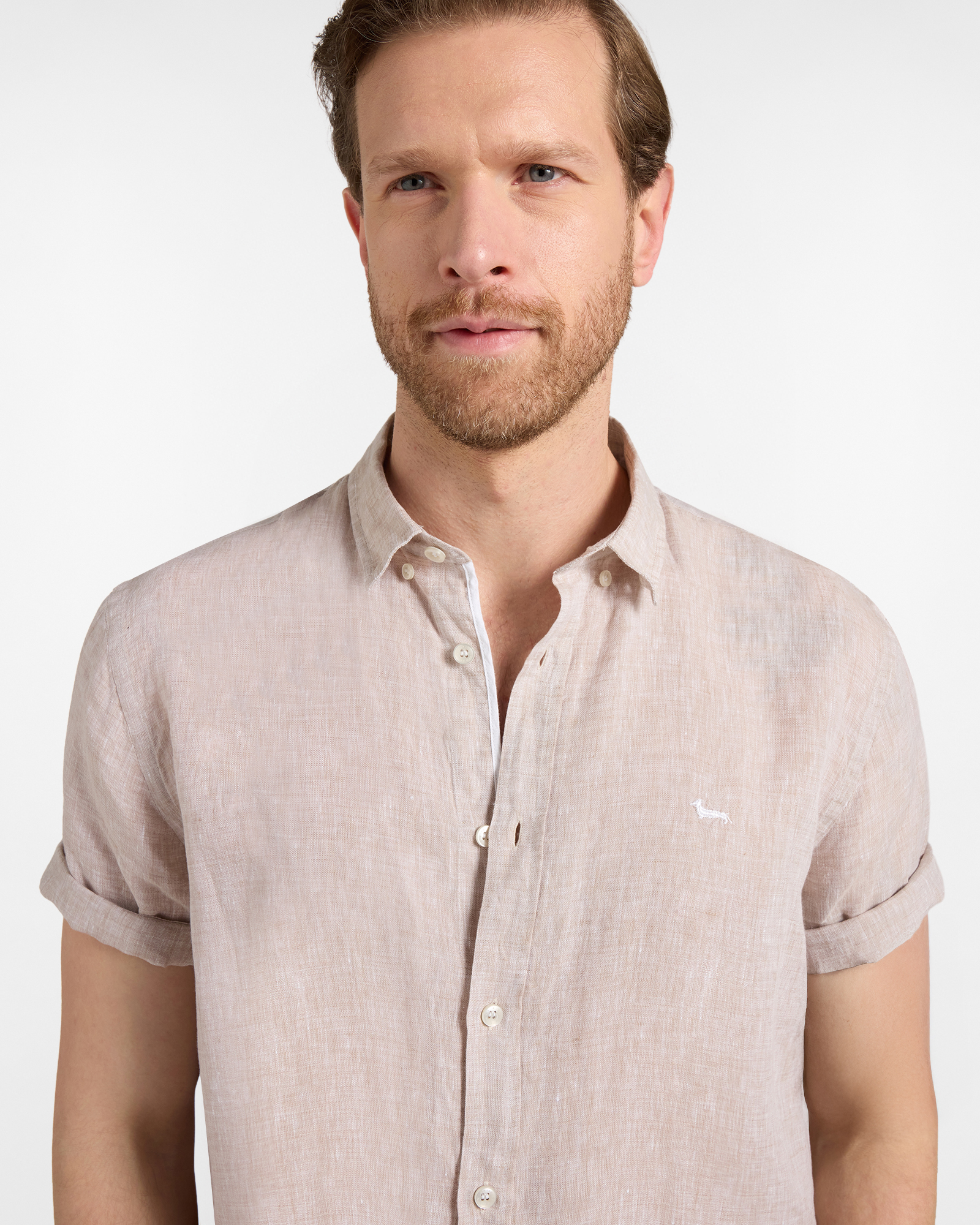 Straight-fit pure linen shirt, Beige, large image number 2