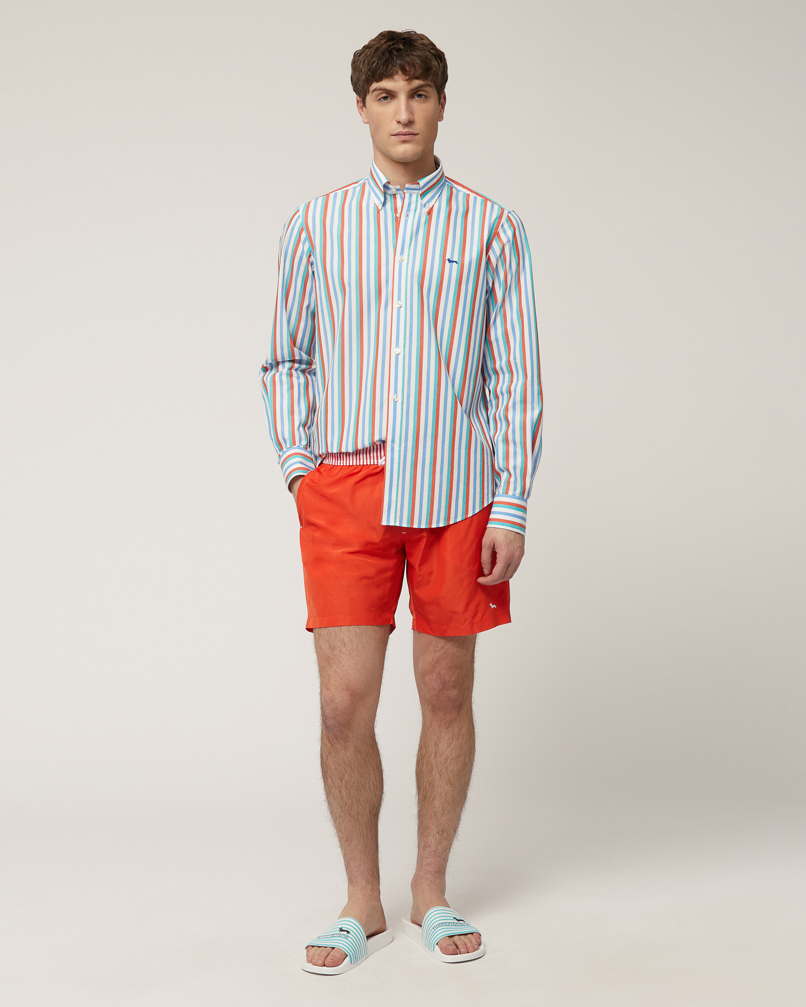 Multicolor Stripe Shirt, Turquoise, large image number 3