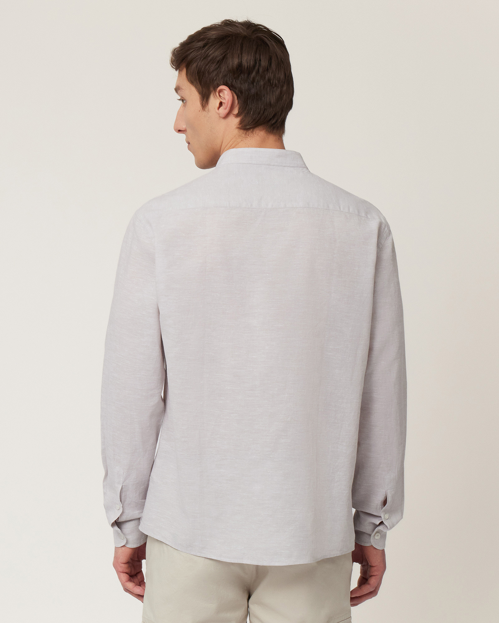 Shirt with Mandarin Collar, Silver Grey, large image number 1