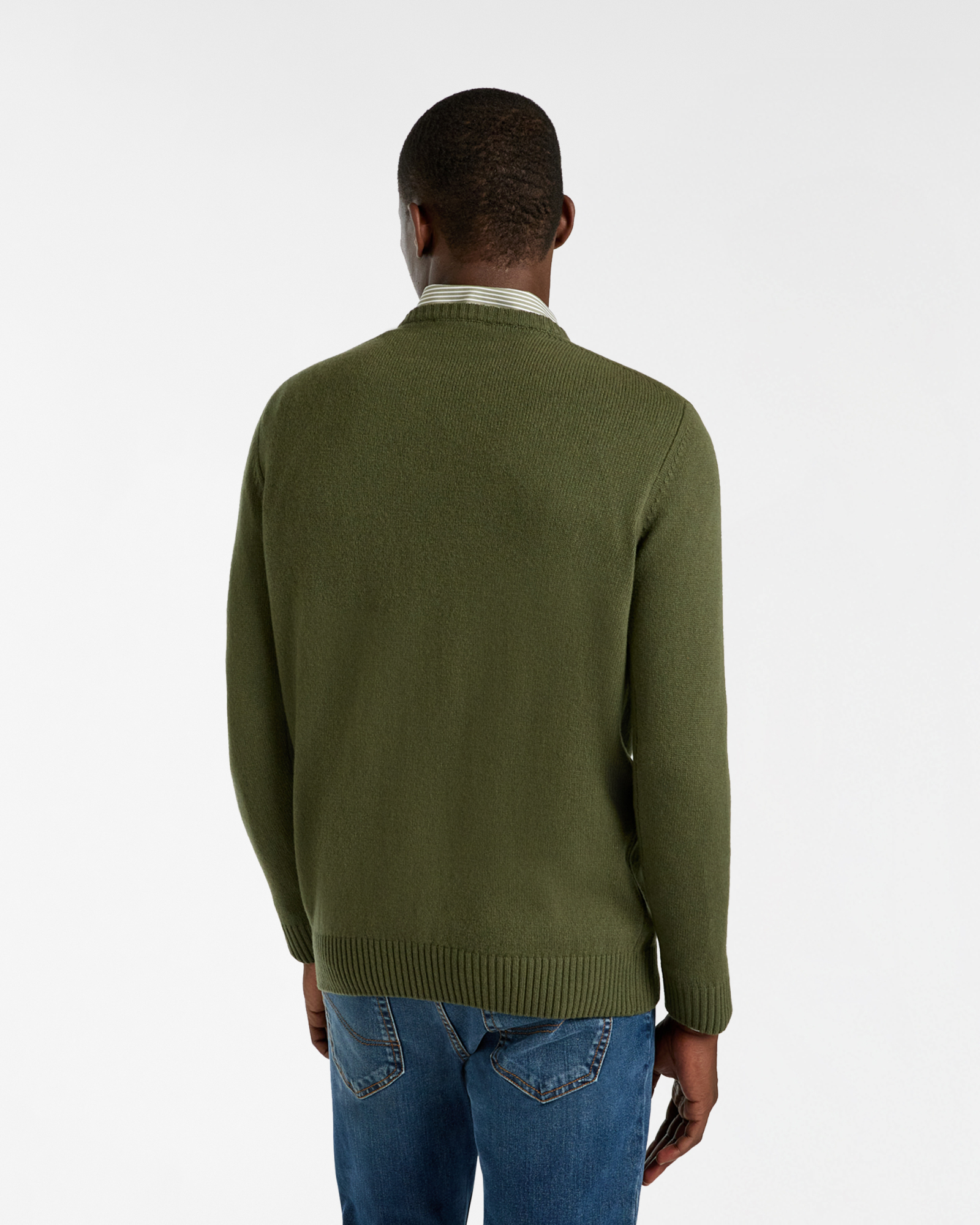 Wool and Cashmere Pullover, Olive Green, large image number 1