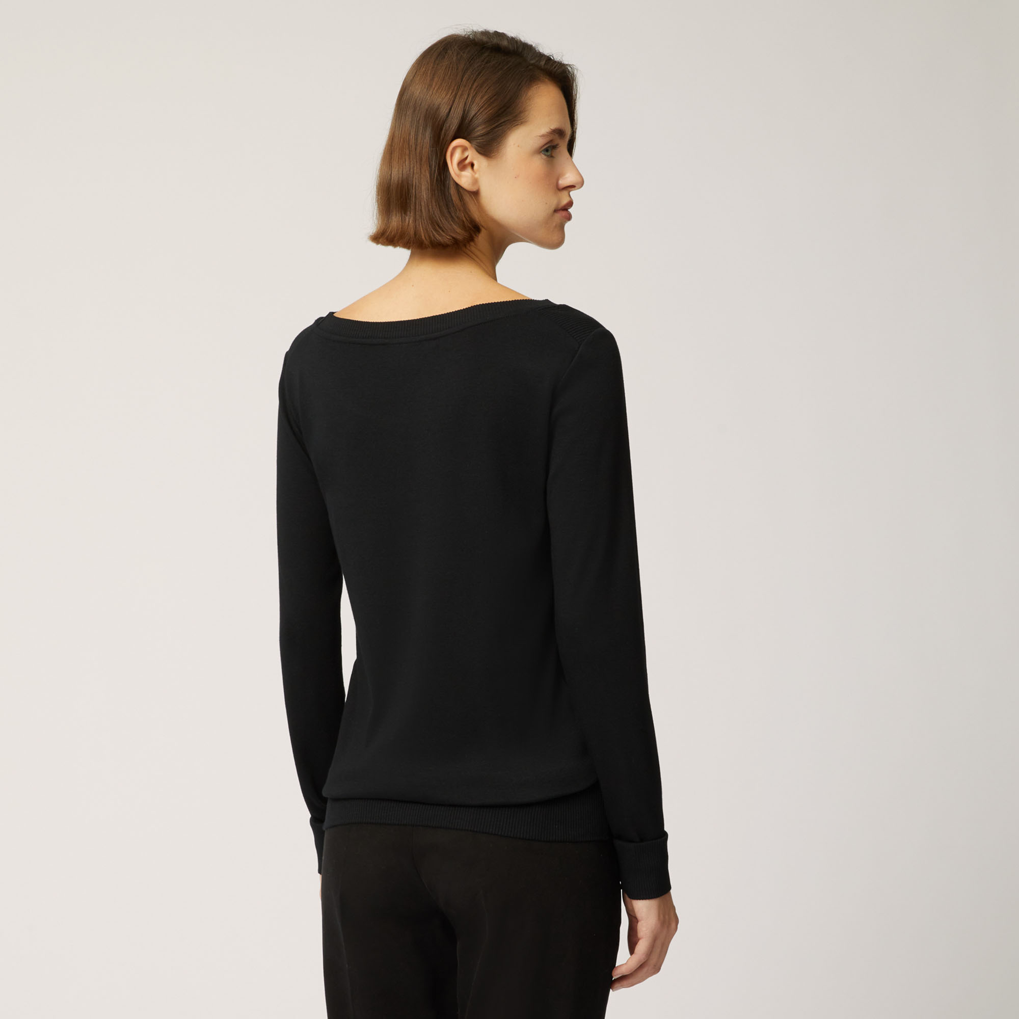 Modal And Cotton Slim Pullover
