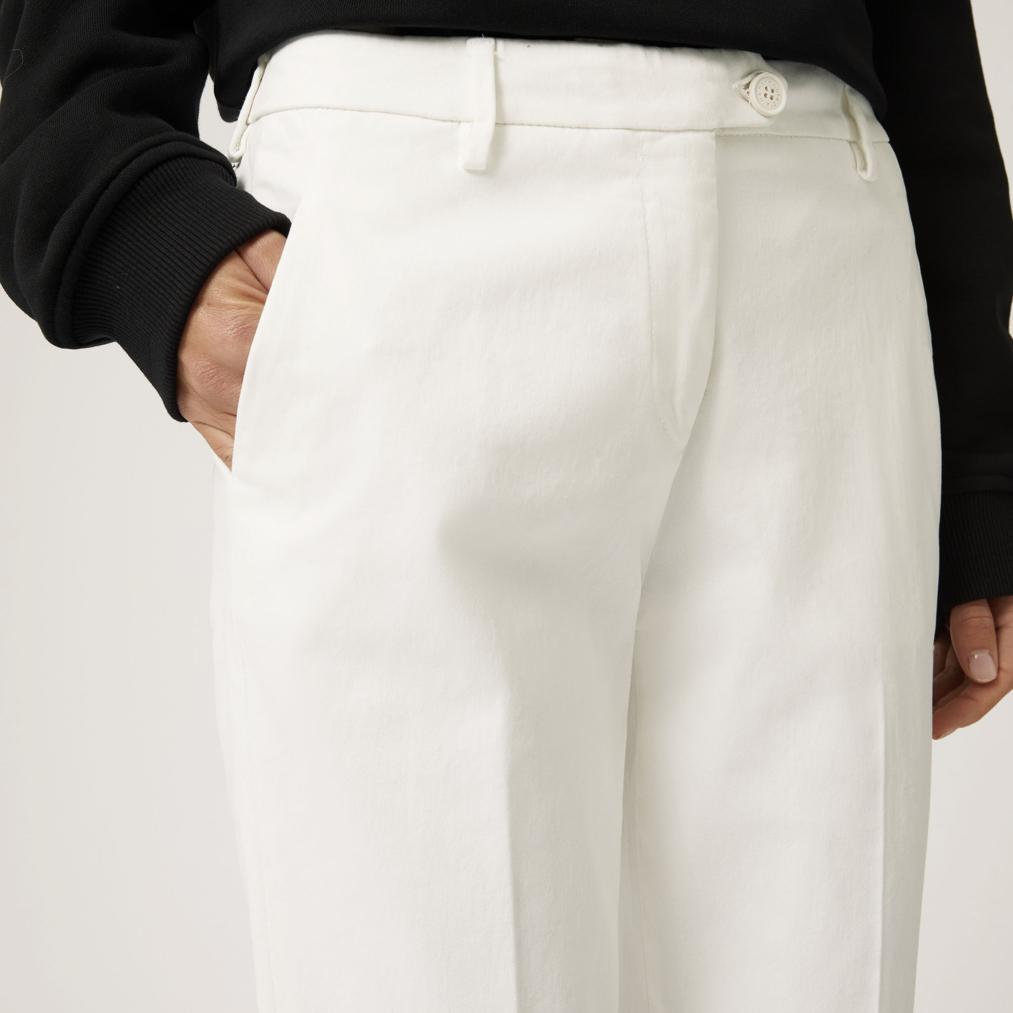 Stretch Cotton Chino Pants, White, large image number 2