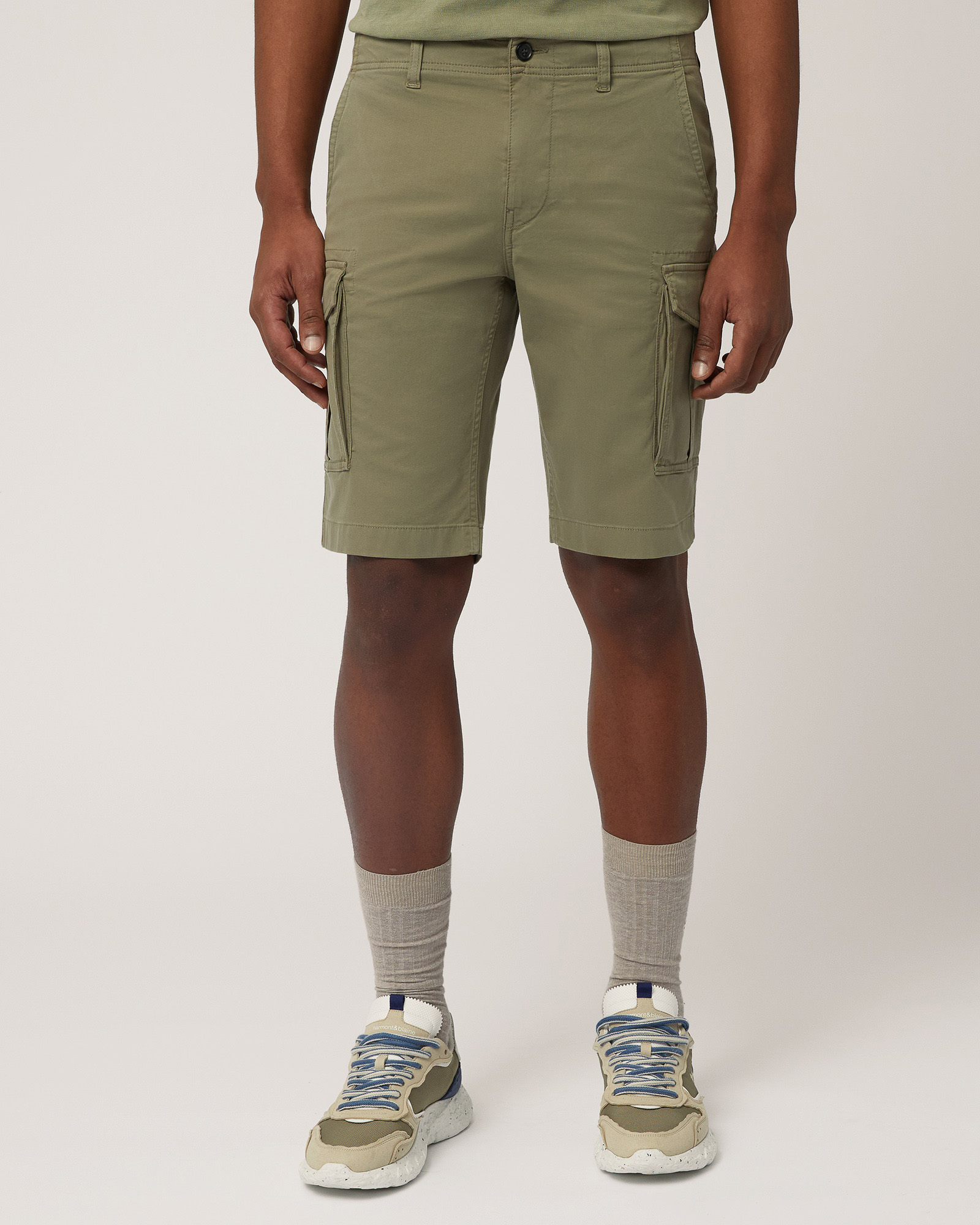 Bermudas cargo de algodón, Verde militar, large
