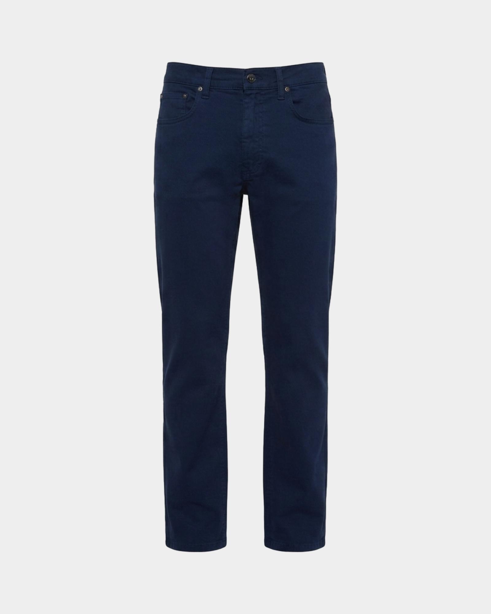 Men&rsquo;s regular-fit  stretch cotton 5-pocket trousers, NAVY BLUE, large