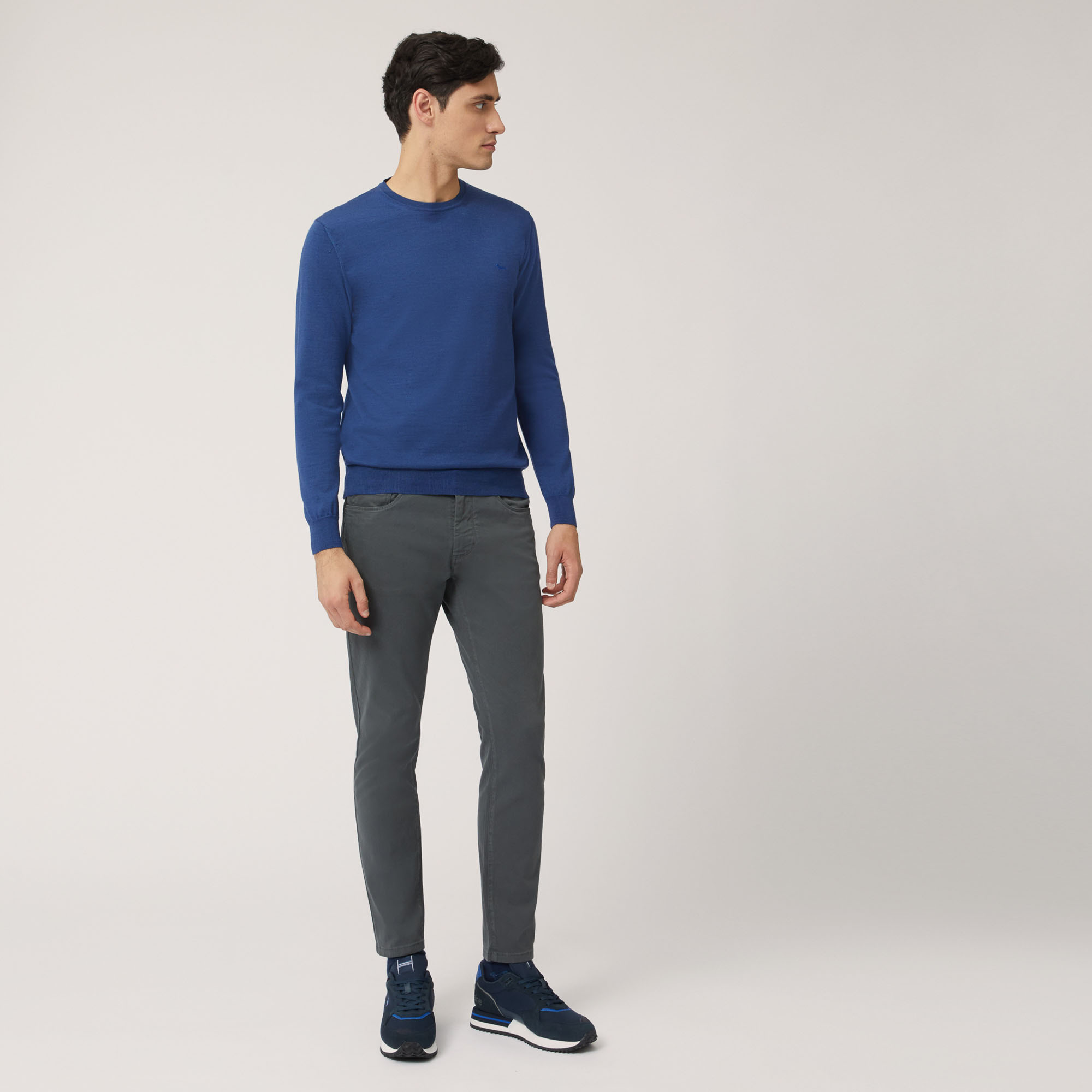 Merino Wool Crew-Neck Pullover, Light Blue, large image number 3