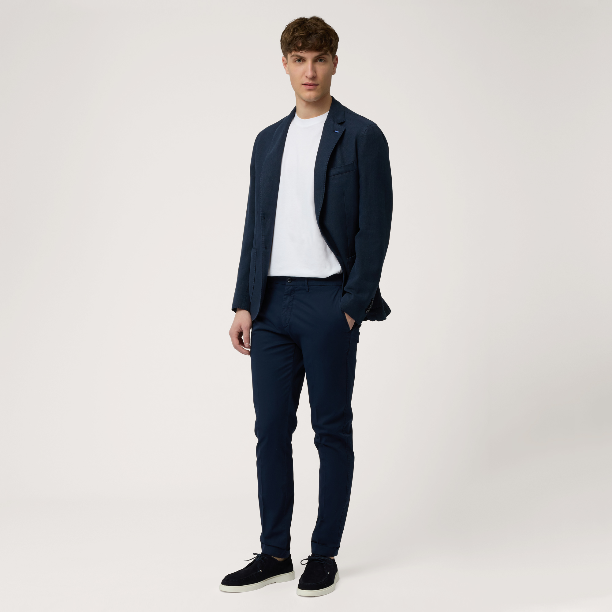 Slim Fit Chino Pants, Navy Blue, large image number 3