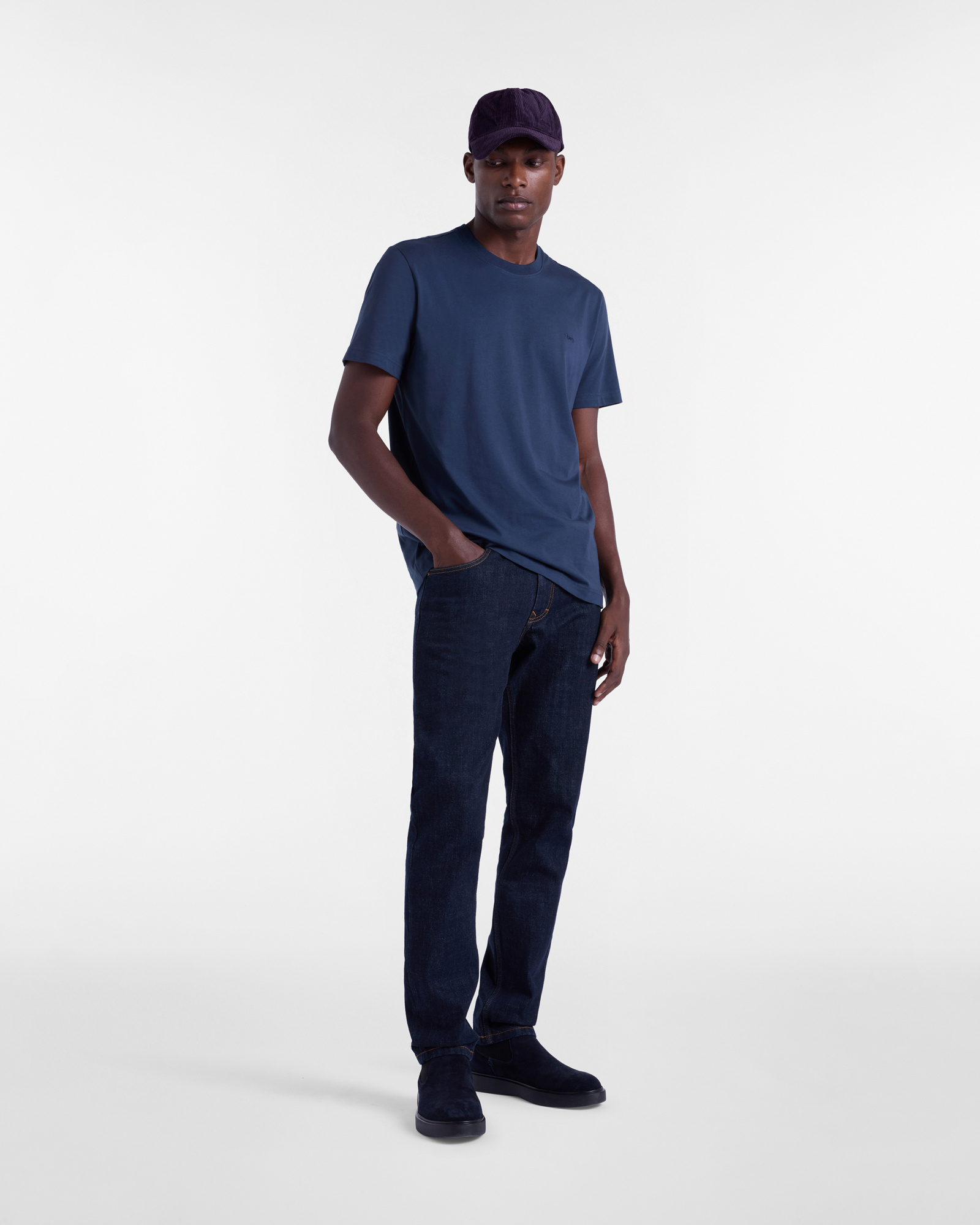 Pima Cotton T-Shirt with Dachshund, Navy Blue, large image number 3
