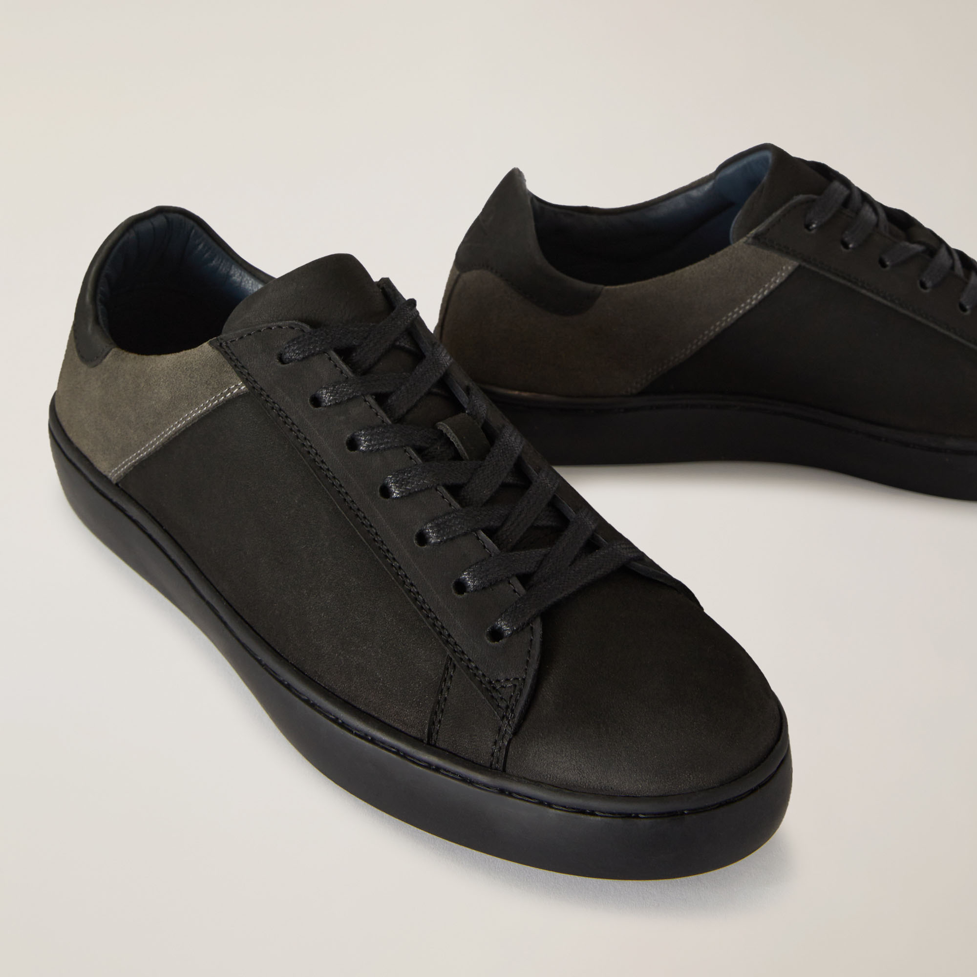 Sneakers Bicolor In Pelle, Nero, large image number 3