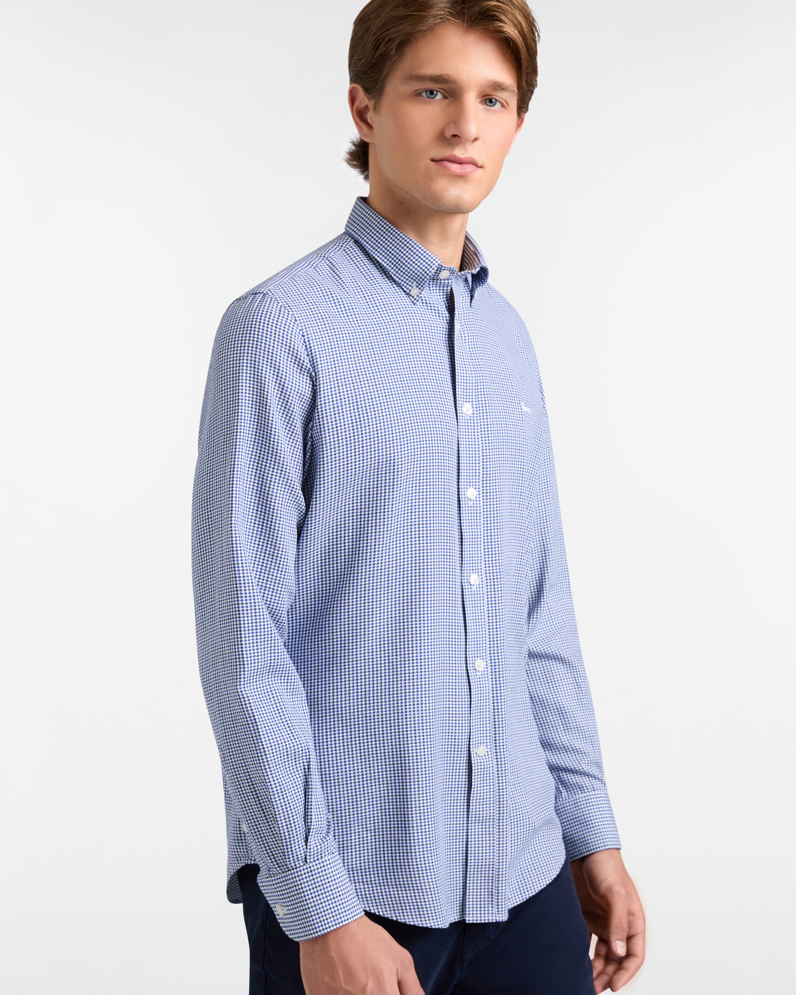 Camisa Pied-de-poule de Algodón