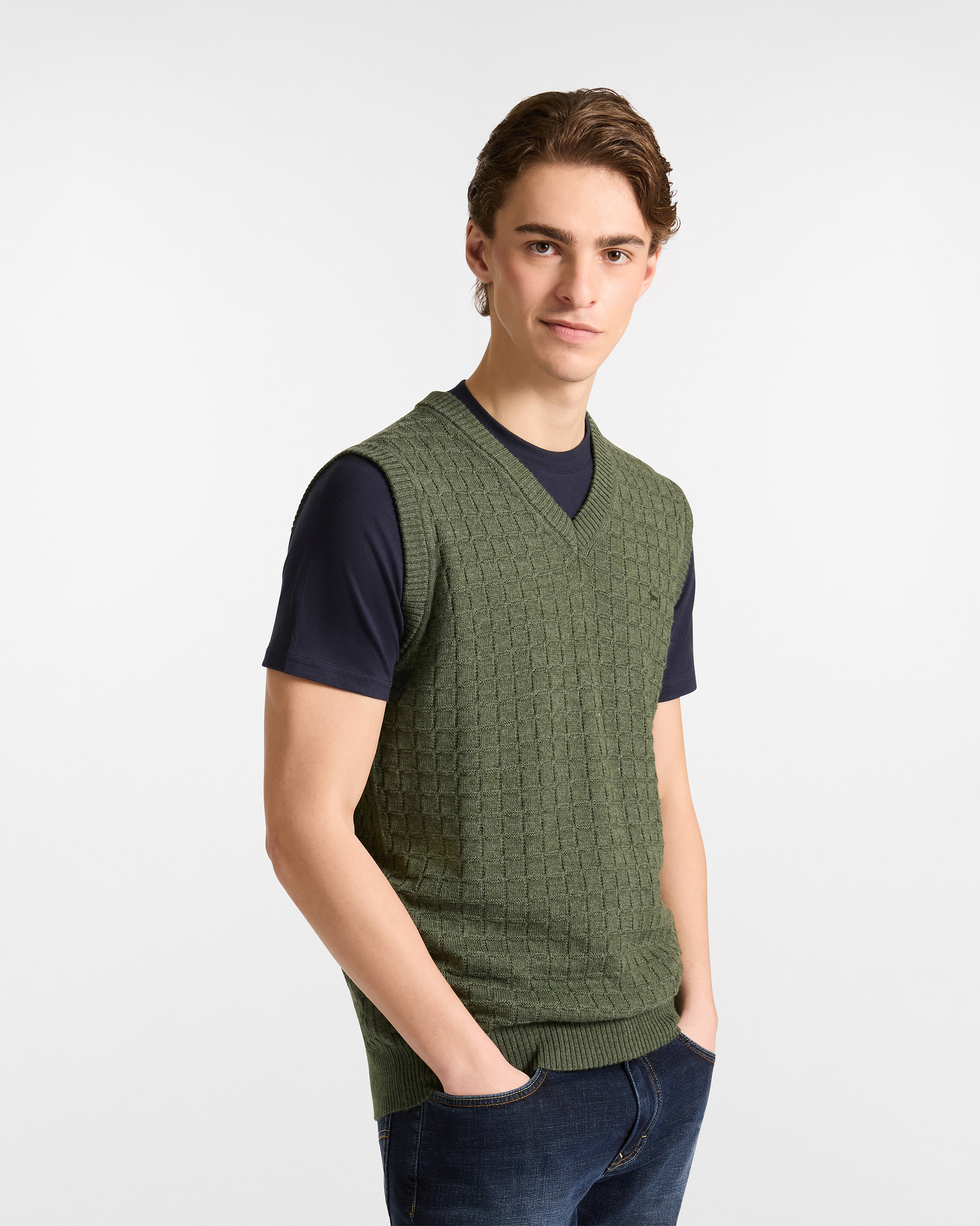 Vest with Checkered Pattern