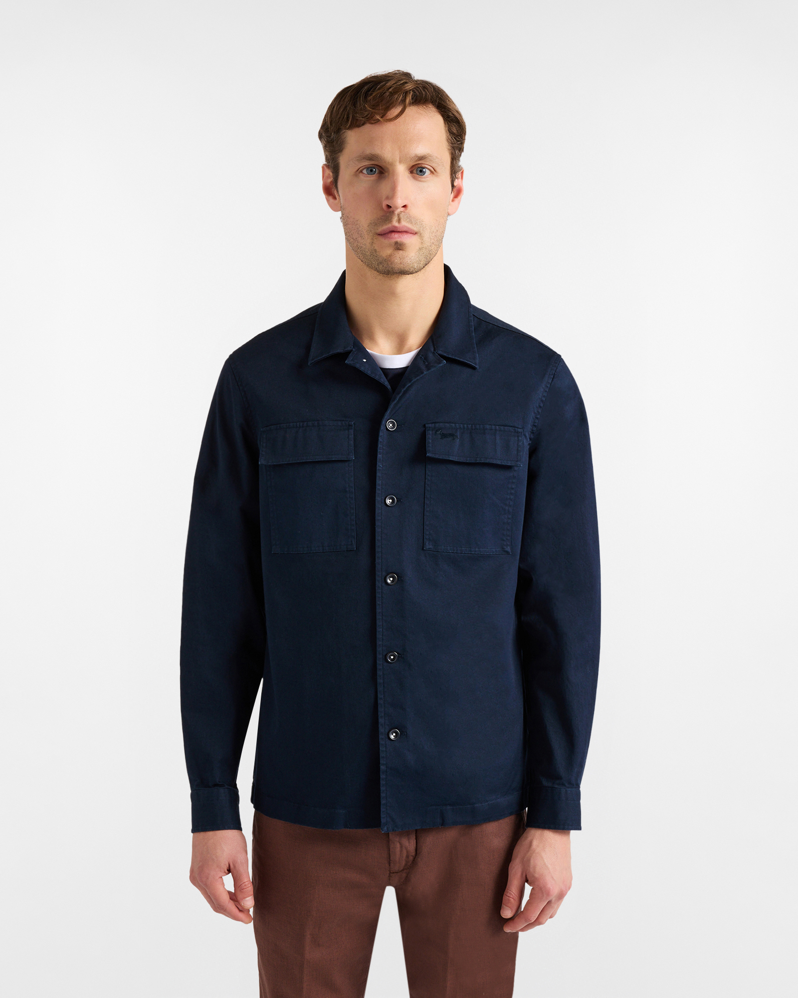 Harmont&Blaine - Overshirt con tasconi, Uomo, Blu, Taglia: 4XL