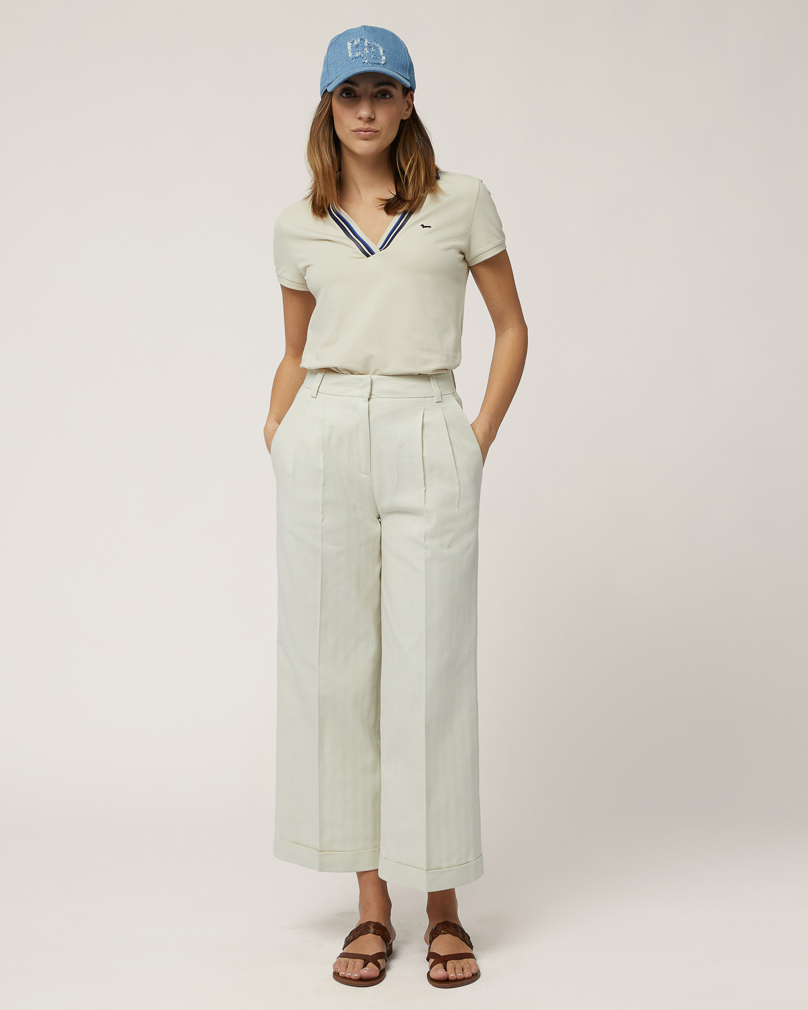 Polo with Striped Details, Beige, large image number 3