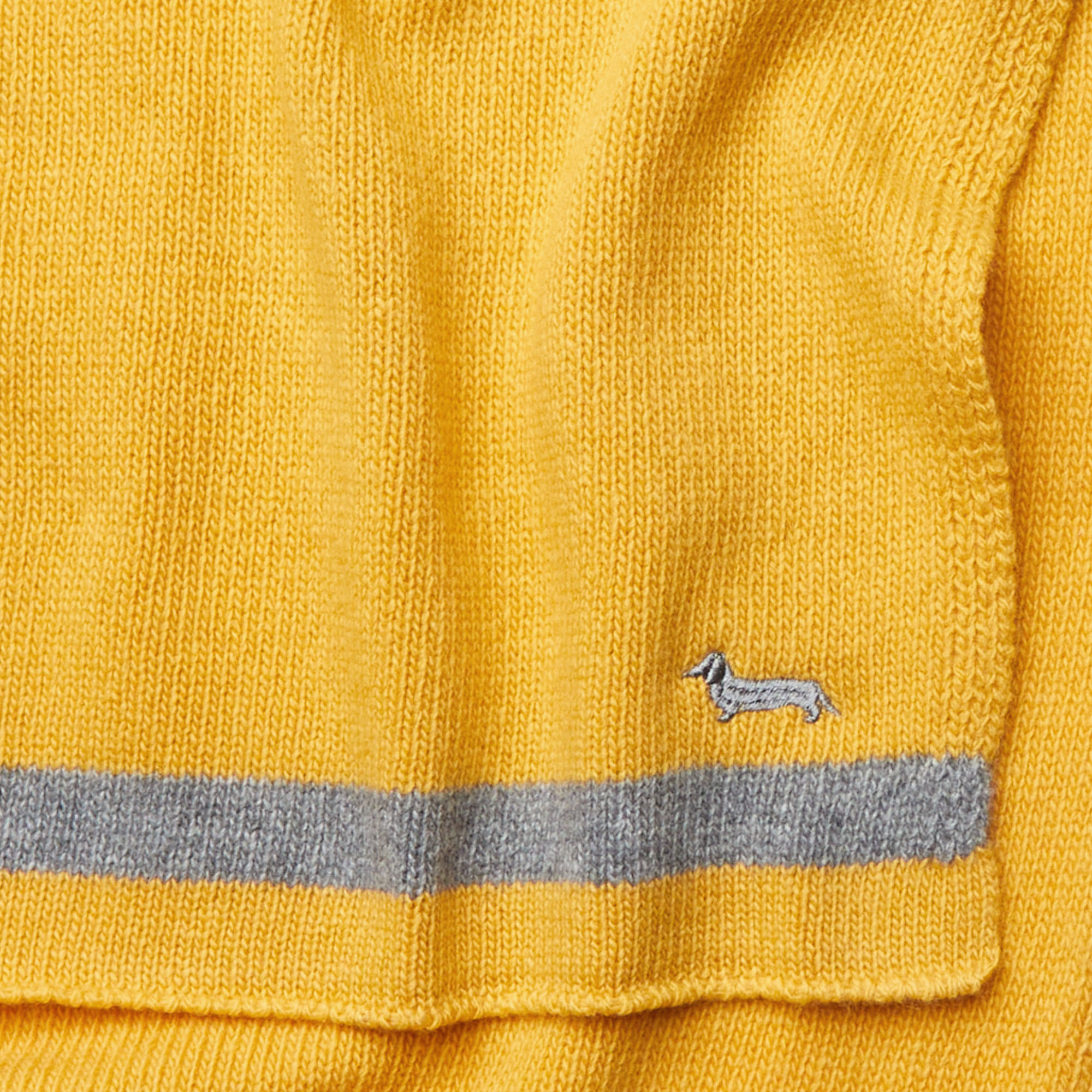 Sciarpa In Misto Cashmere Bicolor Con Bassotto, Oro, large image number 1