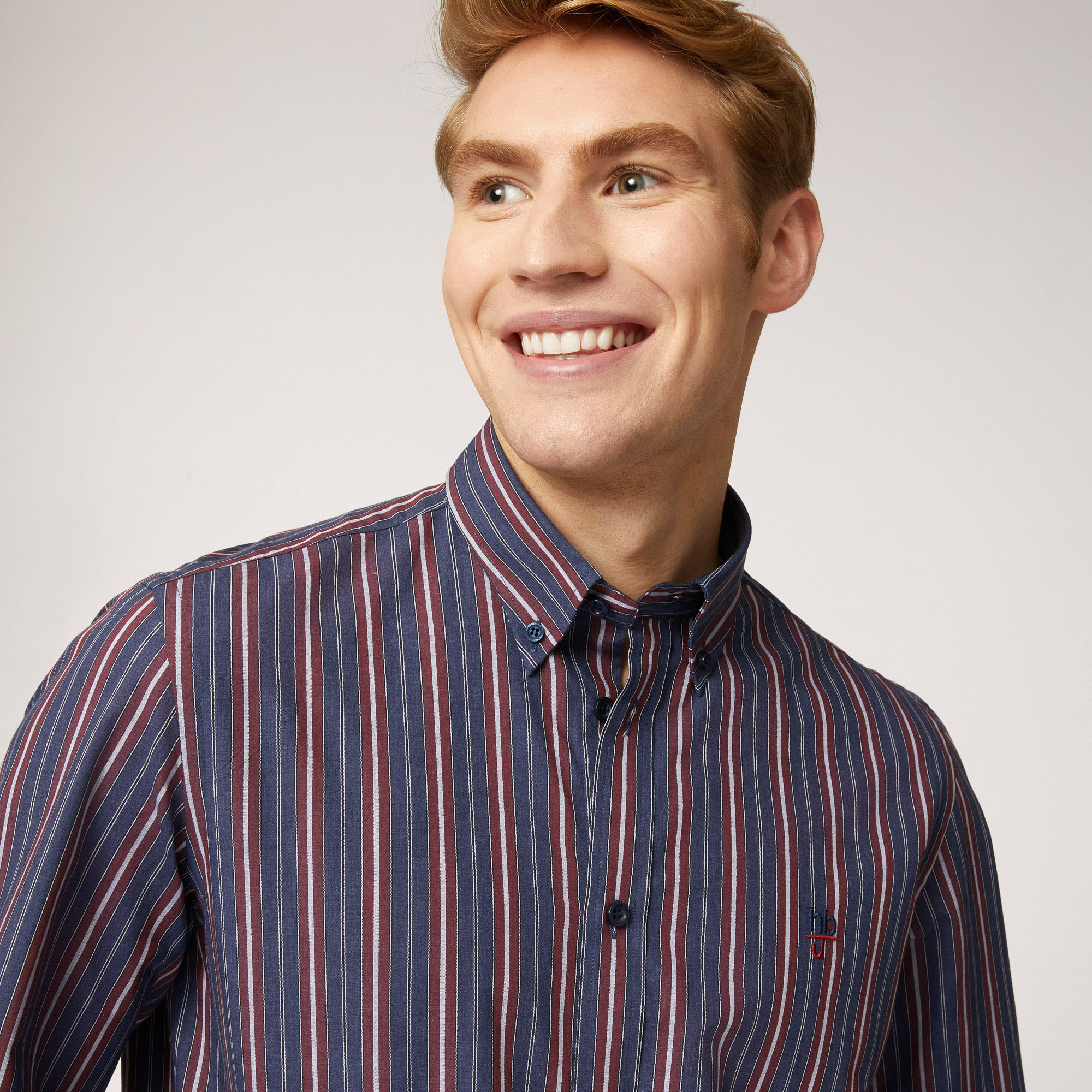 Camicia Harmont & Blaine A Righe , Rosso Scuro, large image number 2