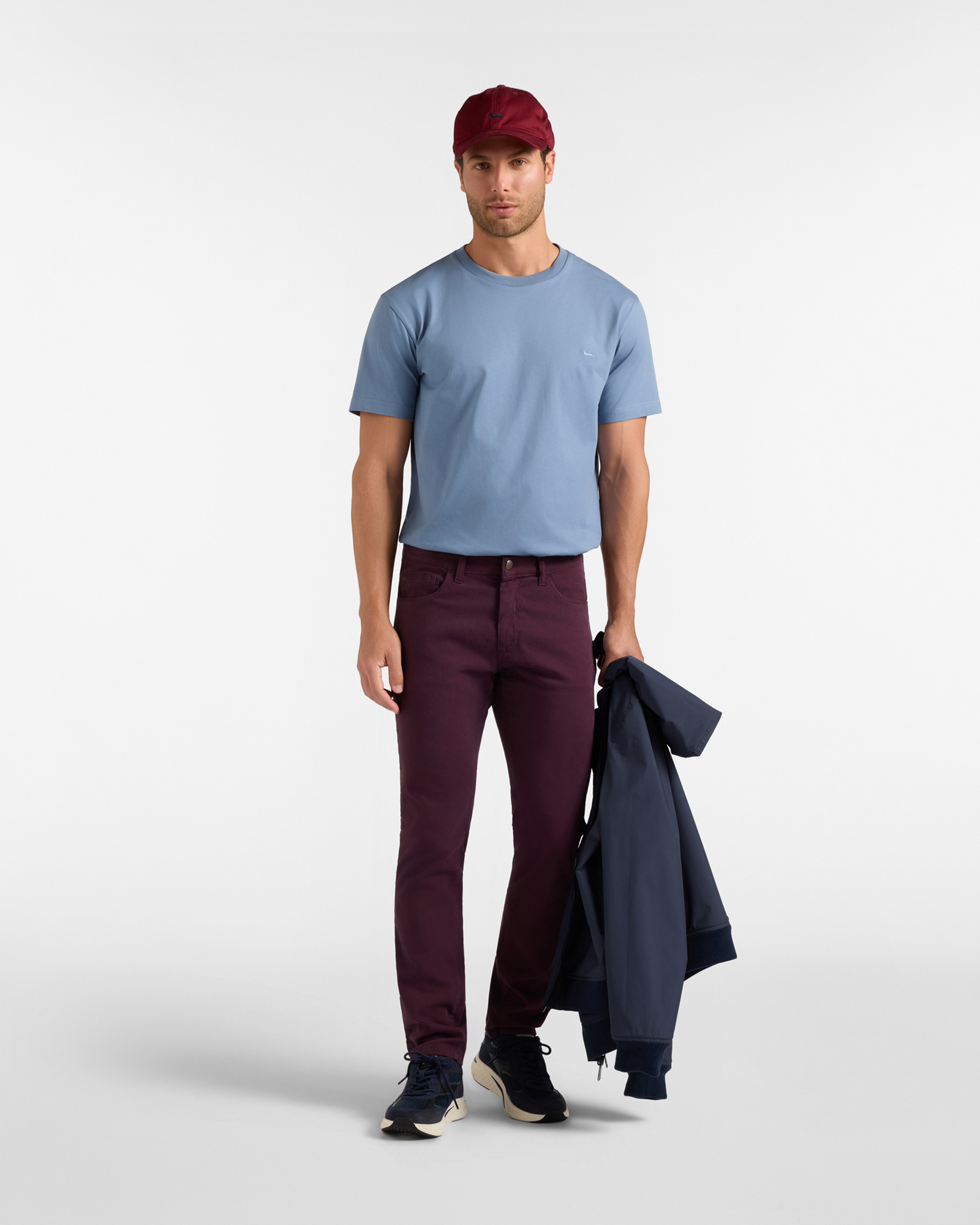 Men's relaxed-fit T-shirt in 100% pure cotton, LIGHT BLUE, large image number 3