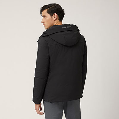Hooded Technical Fabric Jacket