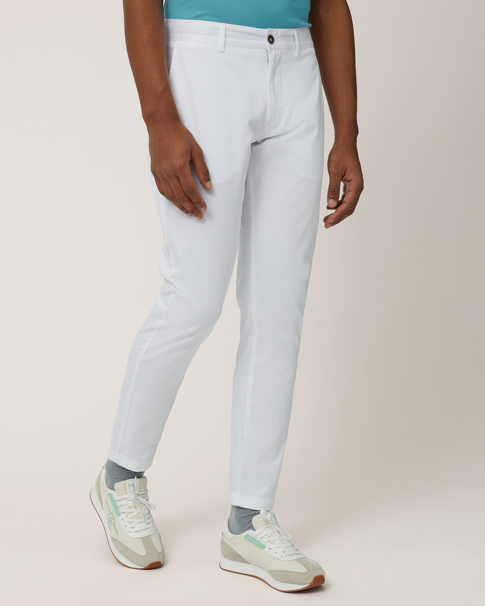 Pantaloni Chino In Cotone, Bianco, large