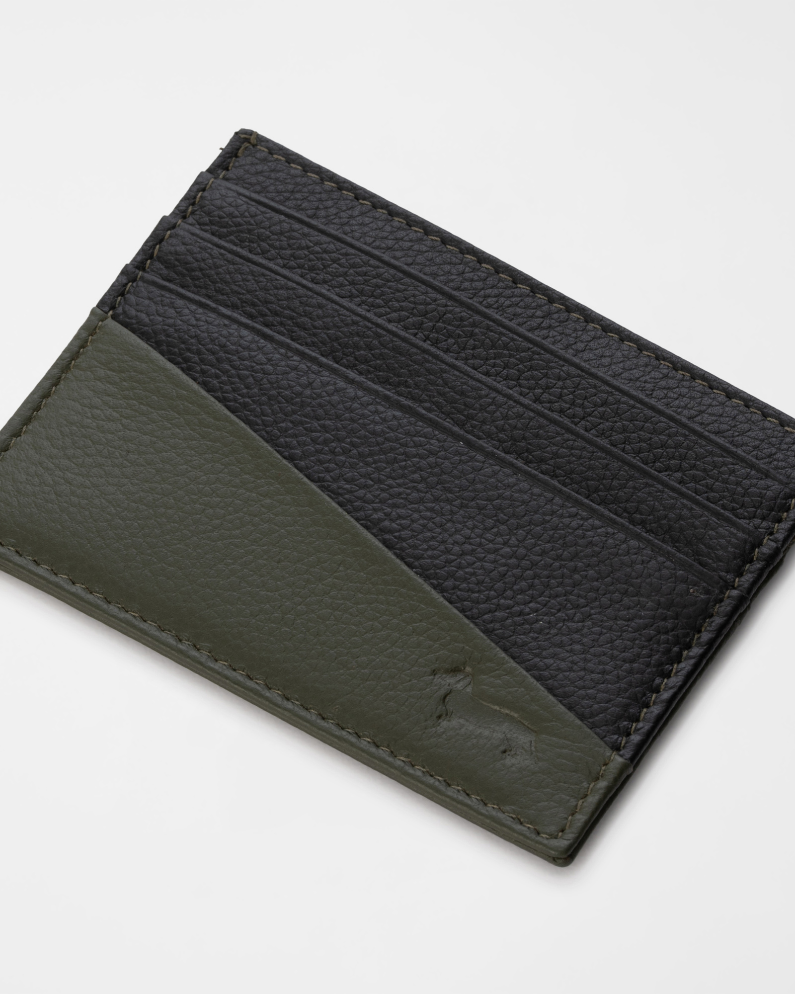 Men&rsquo;s Genuine Leather Card Holder, GREEN, large