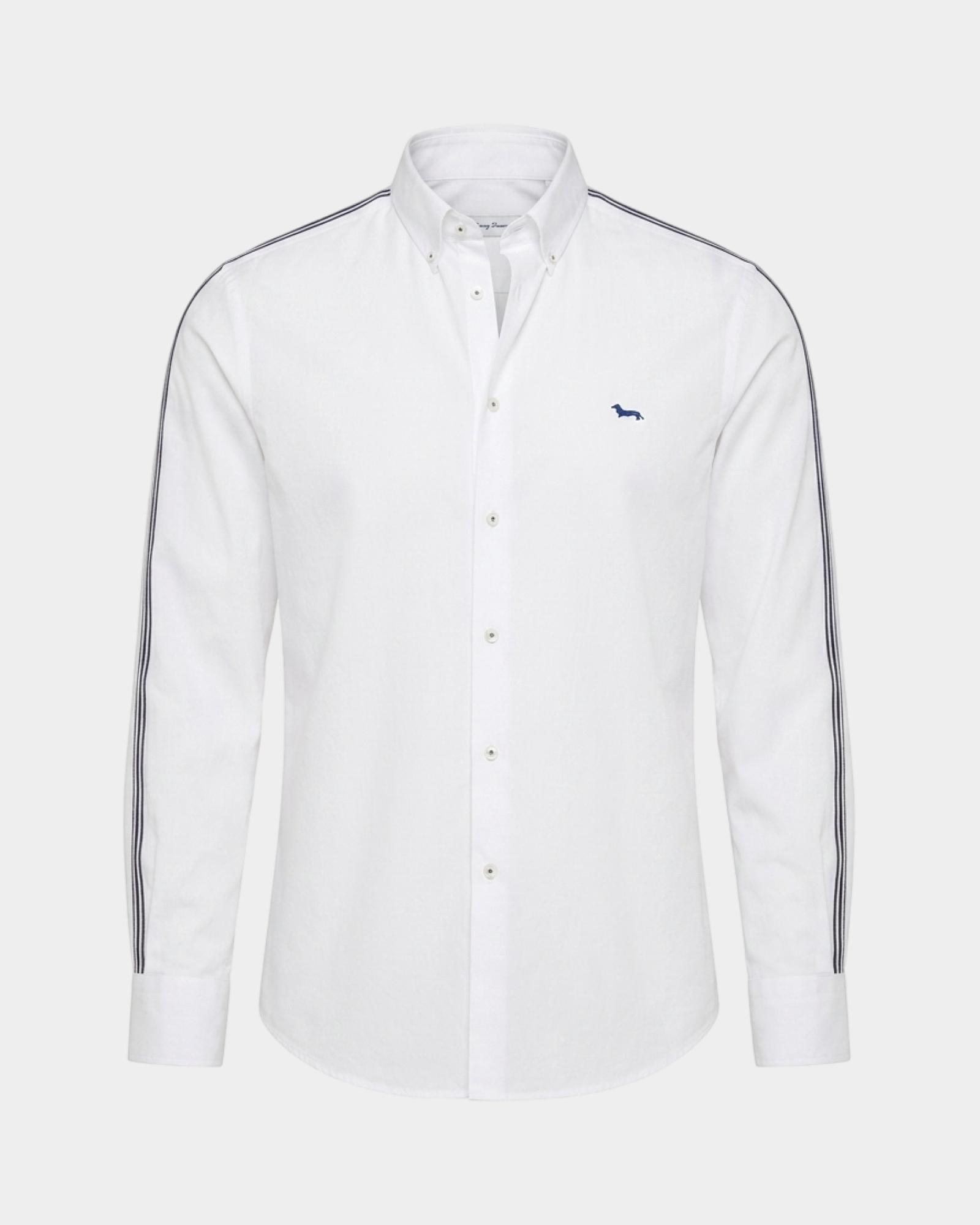 Men's regular-fit  peach poplin shirt with ribbon, WHITE, large