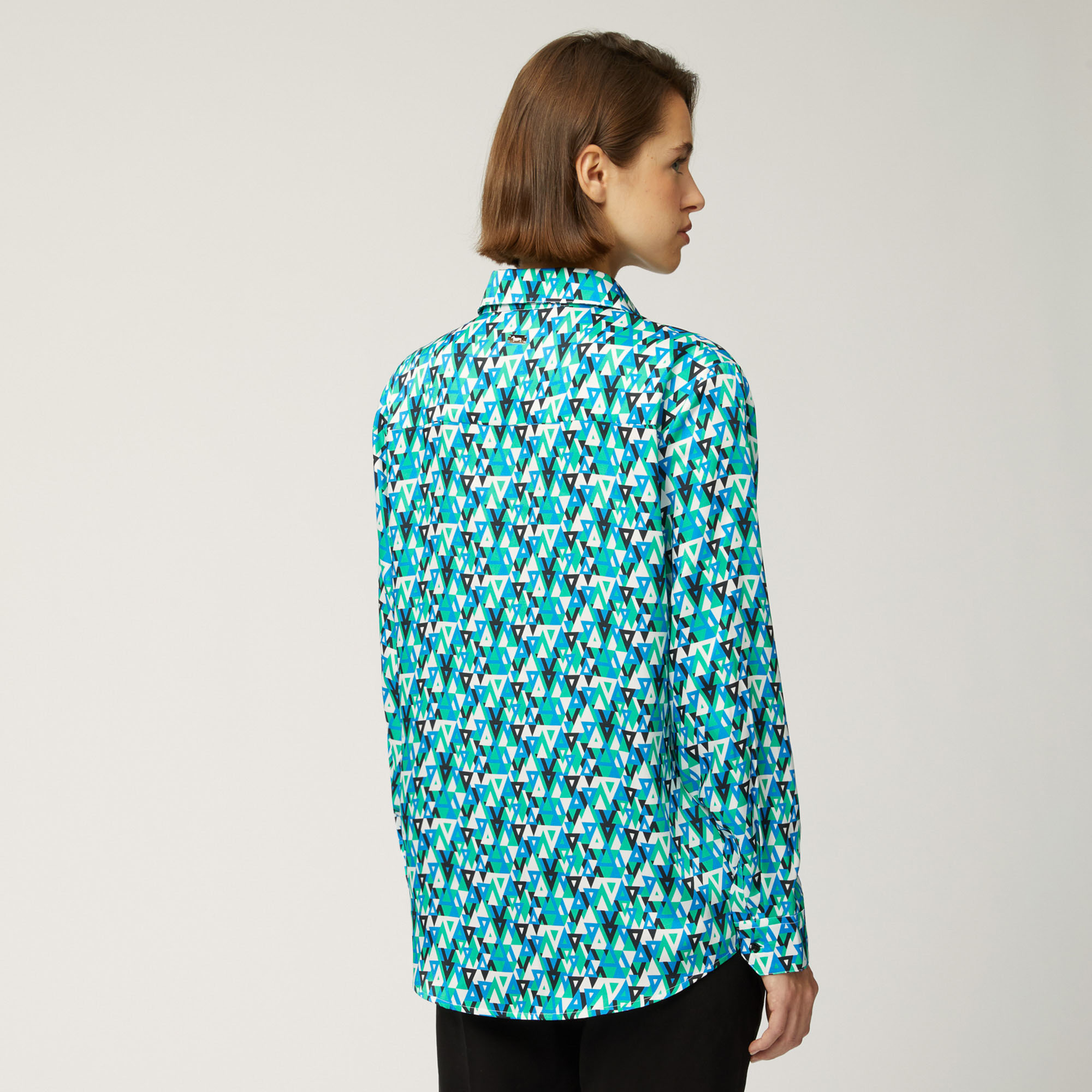Camicia Con Stampa Geometrica Ski Lounge, Verde Seta, large image number 1