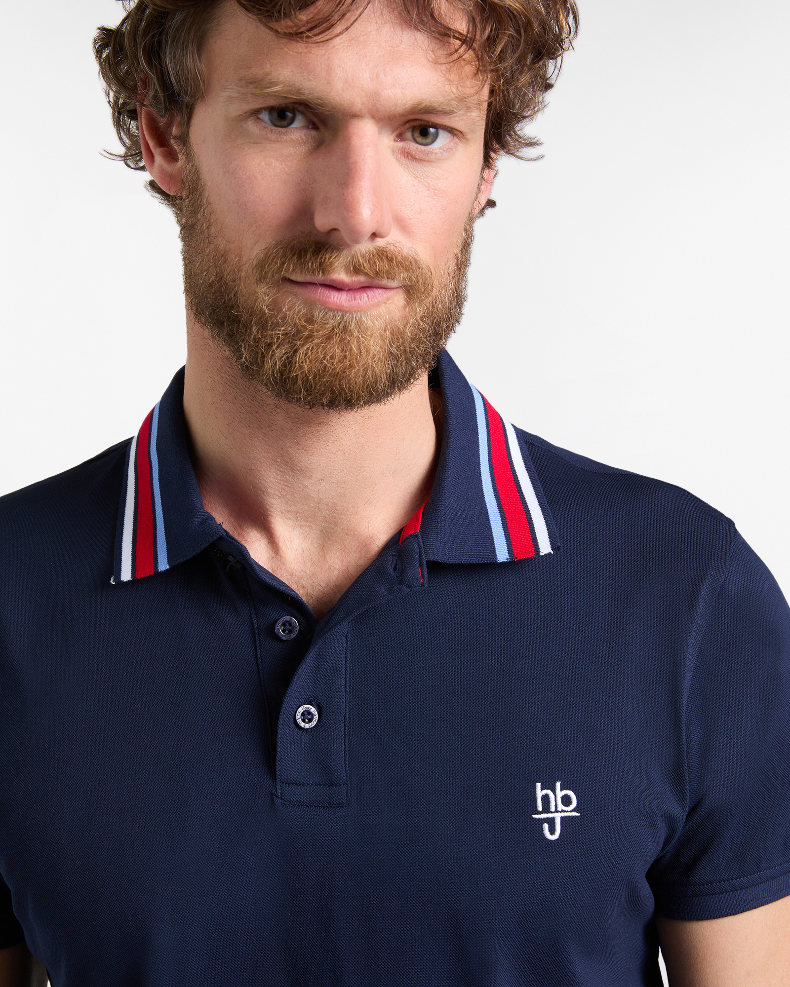 Polo uomo narrow fit con colletto a costine, Blu scuro, large image number 2