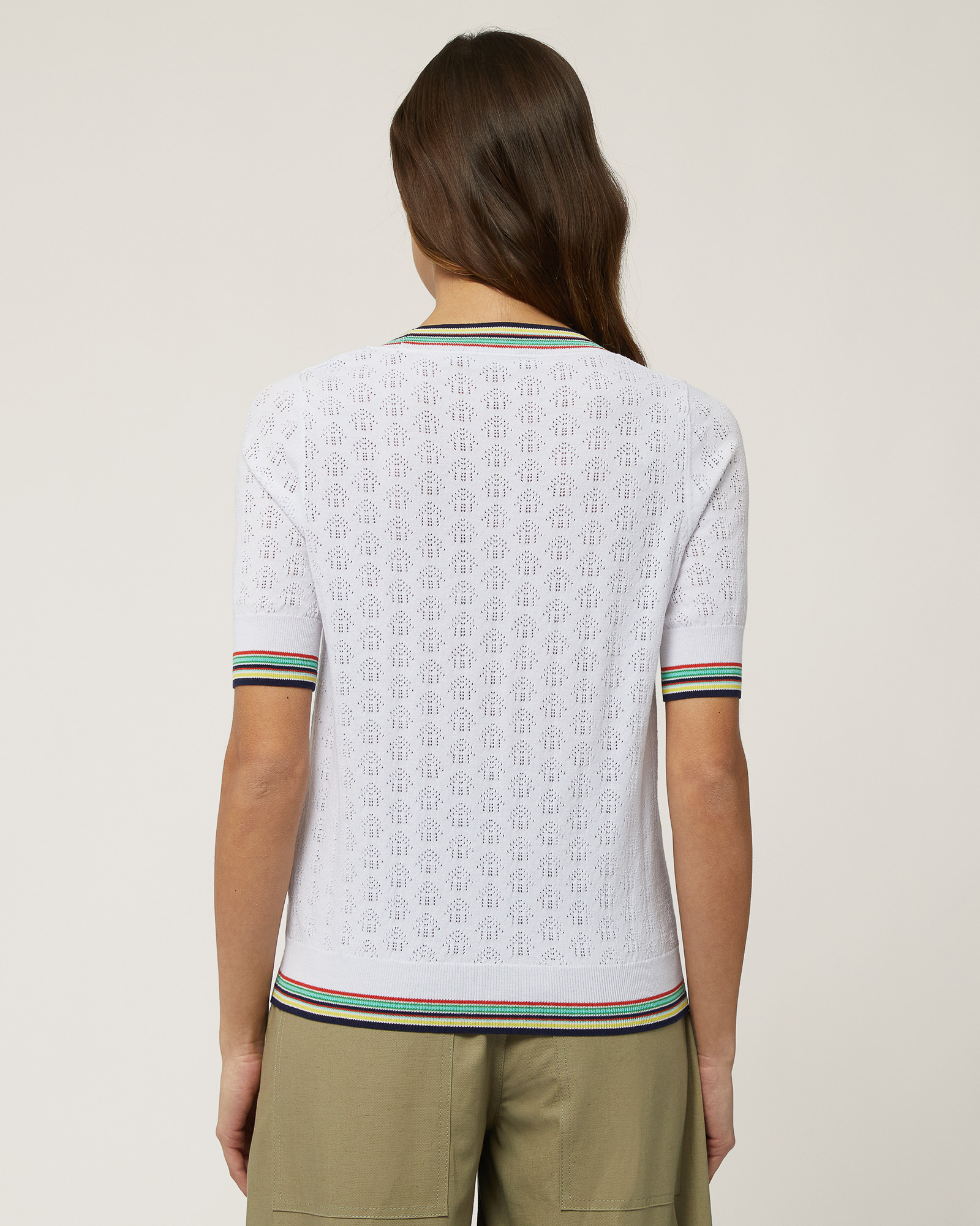 Striped Openwork T-Shirt