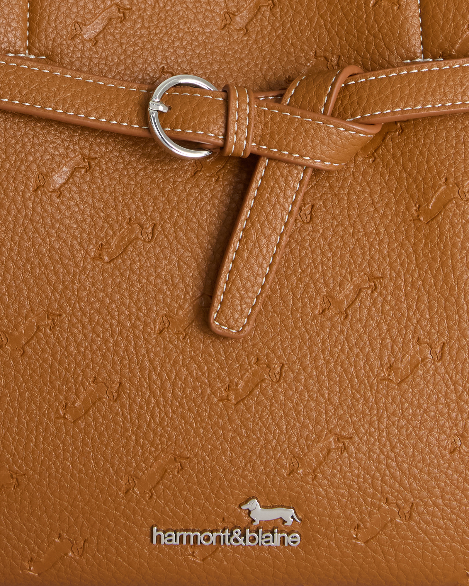  Harmont&blaine Harmont&blaine - Bolso De Mano Mediano Con Estampado Integral De Perros Salchicha, Mujer, Marrón/rojo, Tamaño: Uni 