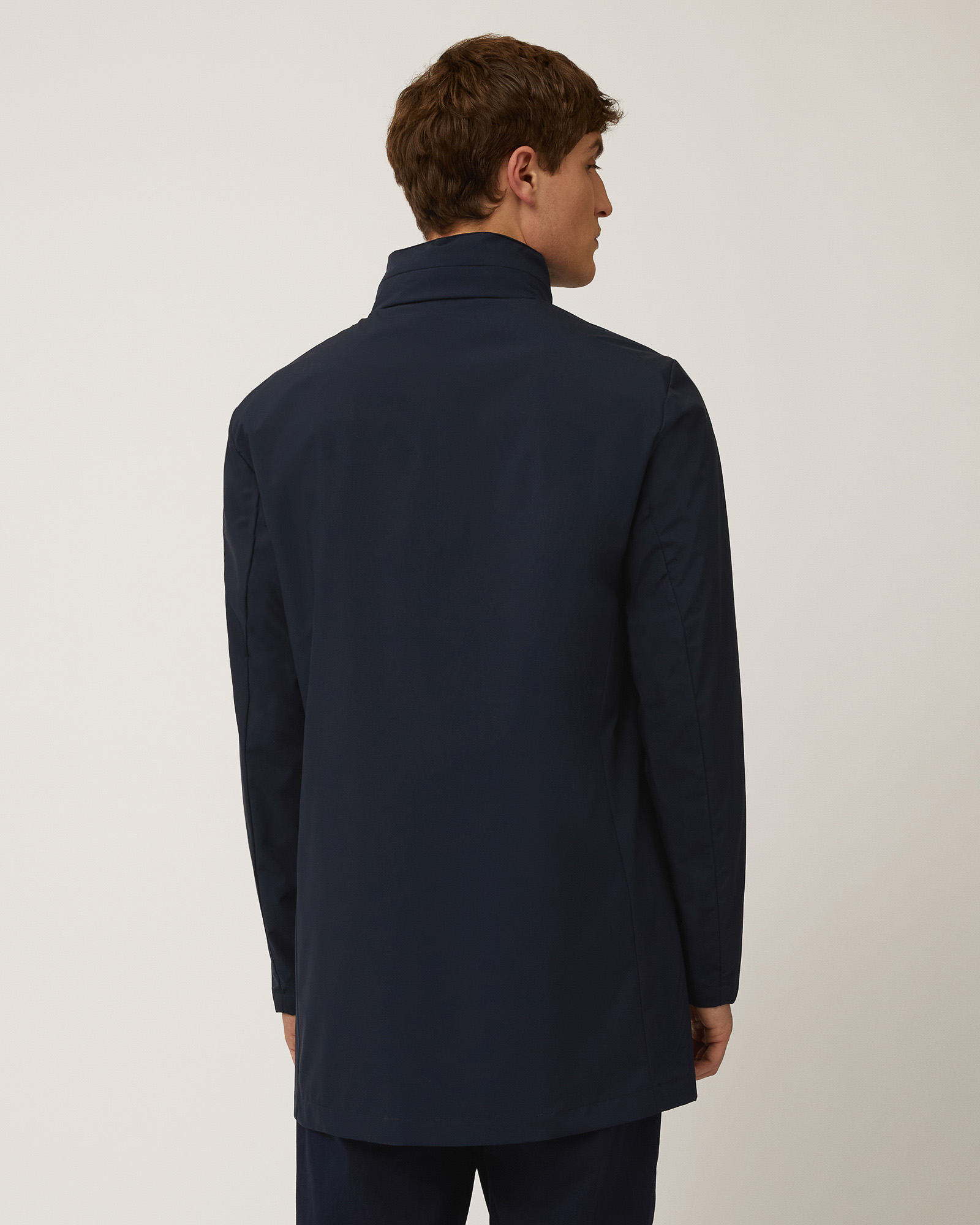 Softshell Short Trench Coat, Navy Blue, large image number 1