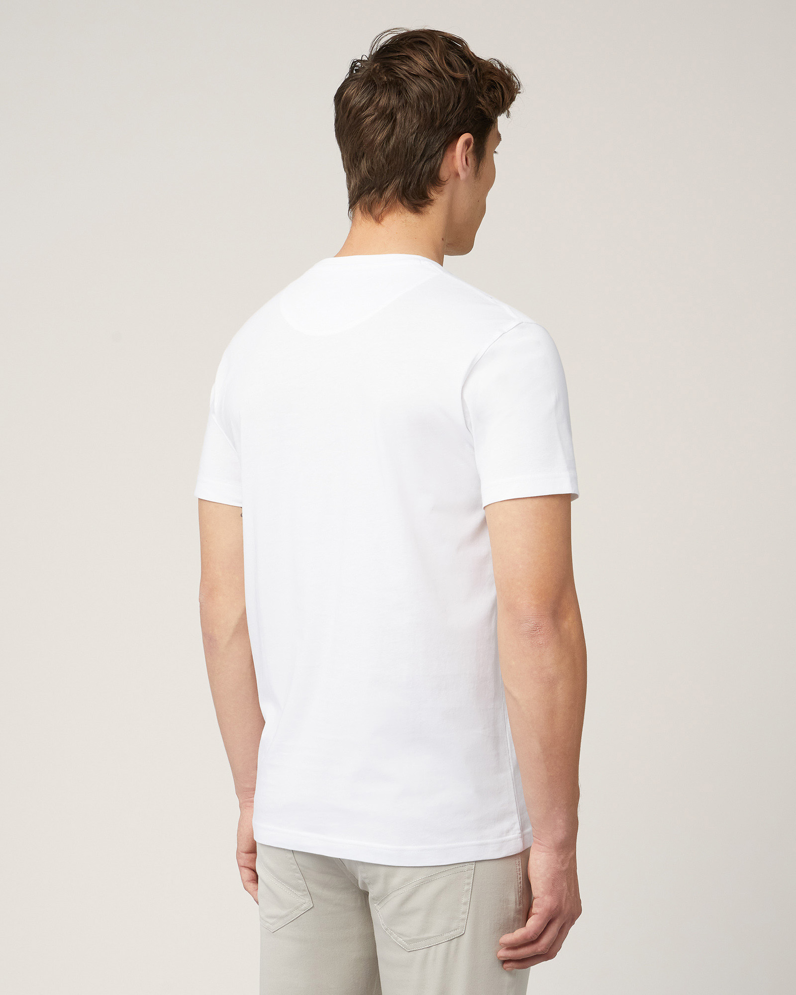 T-Shirt Con Logo E Linee, Bianco, large image number 1