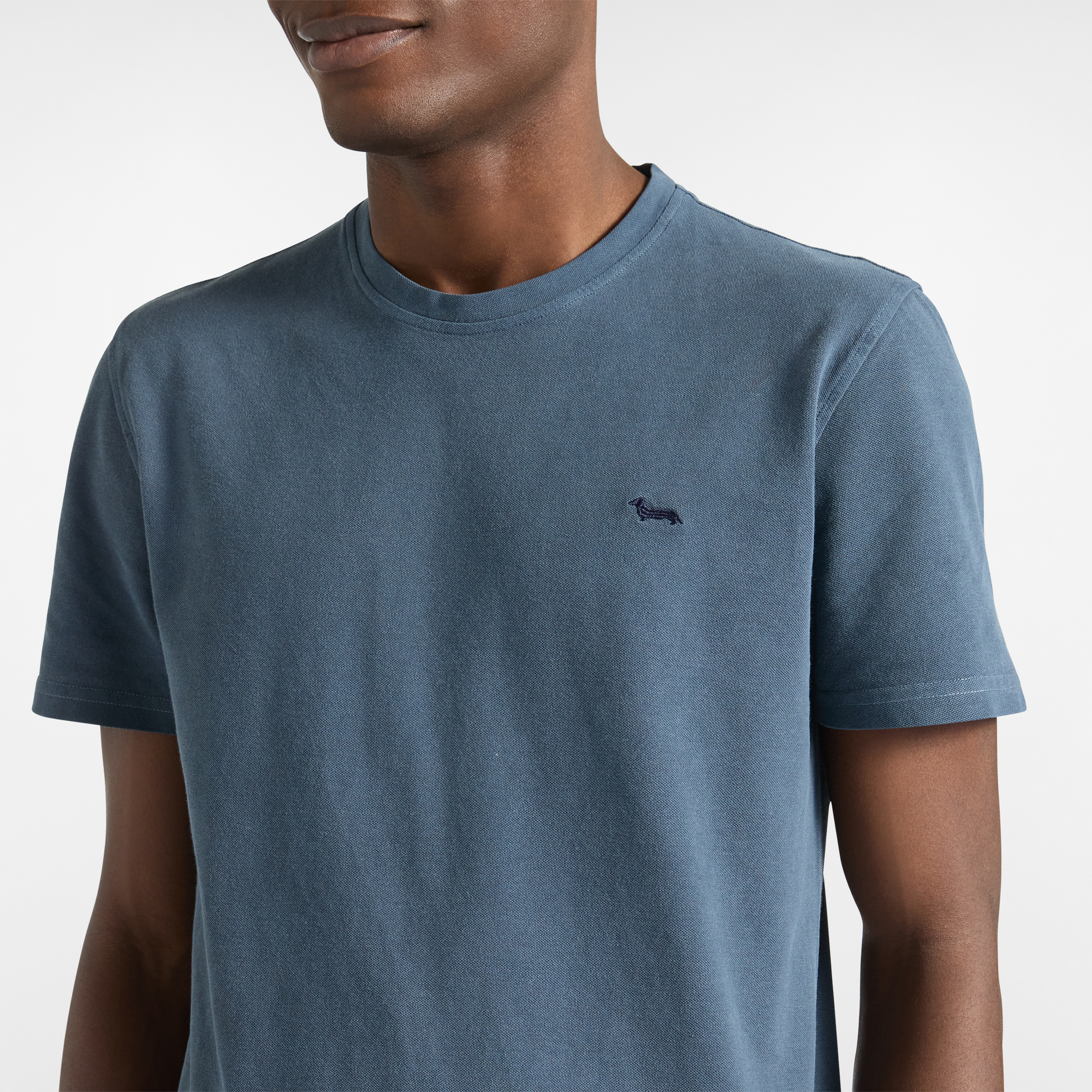 Cotton Crew-Neck T-Shirt, Navy Blue, large image number 2