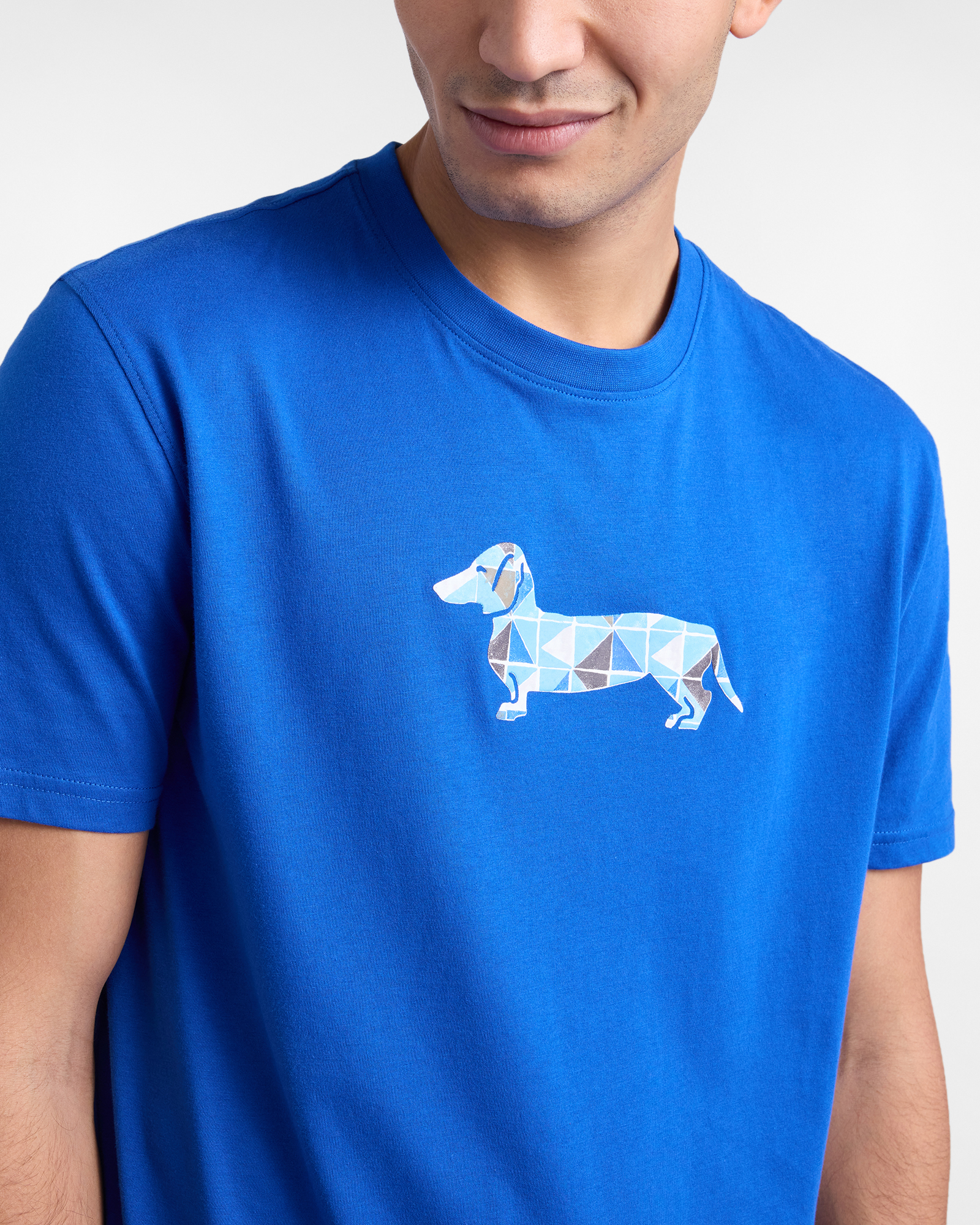 T-Shirt Uomo con Stampa Bassotto 3D, Blu, large image number 2