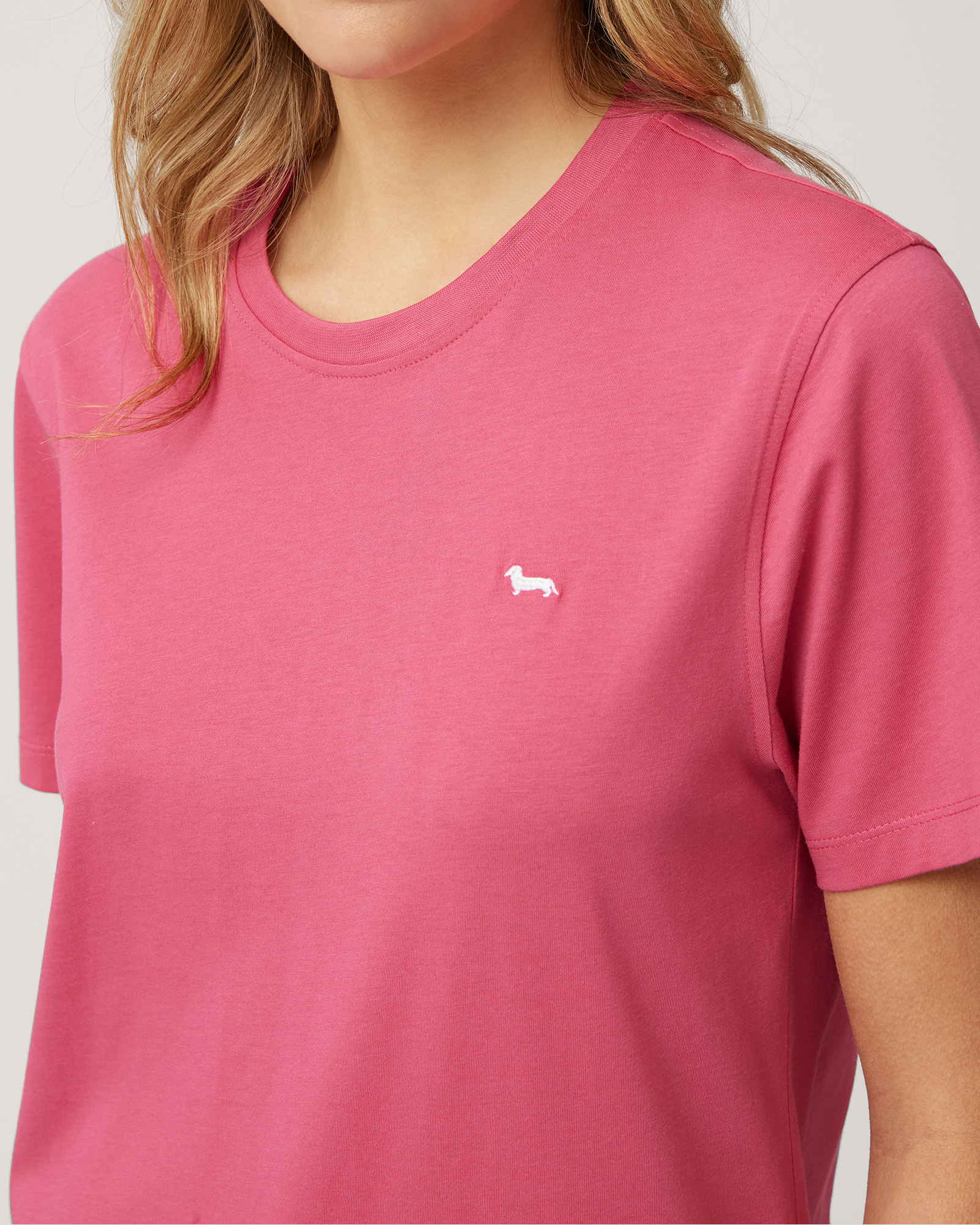 T-shirt with Dachshund Embroidery, Melange Pink, large image number 2