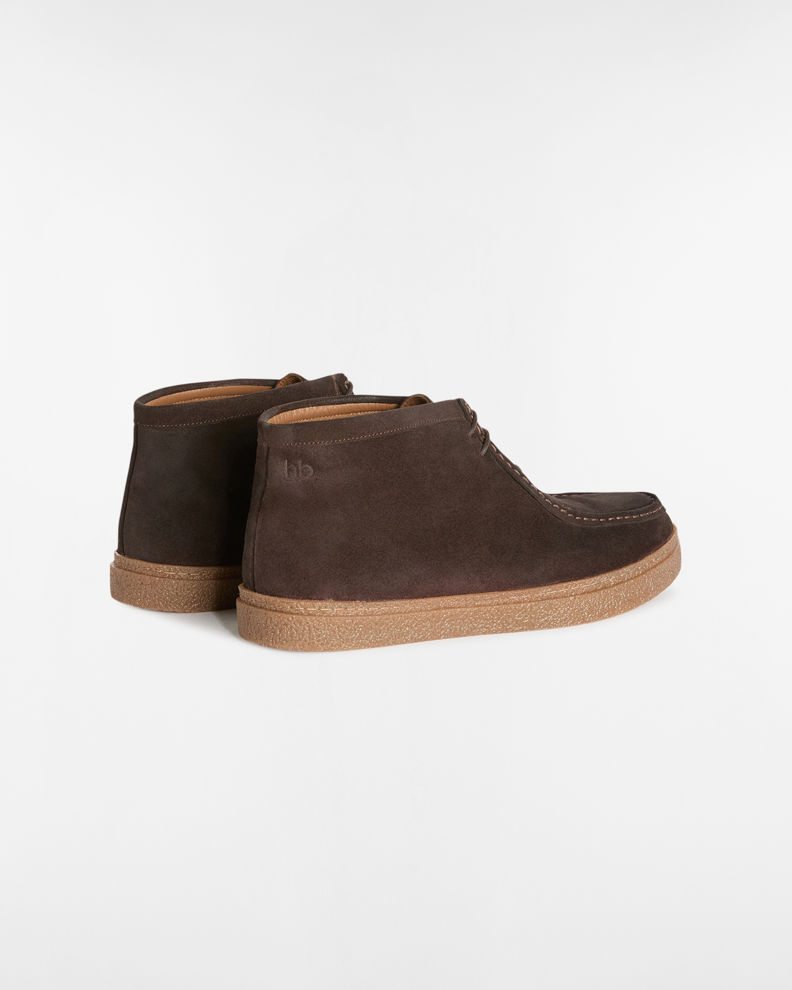 Suede Ankle Boots with Contrast Sole, Brown, large image number 2