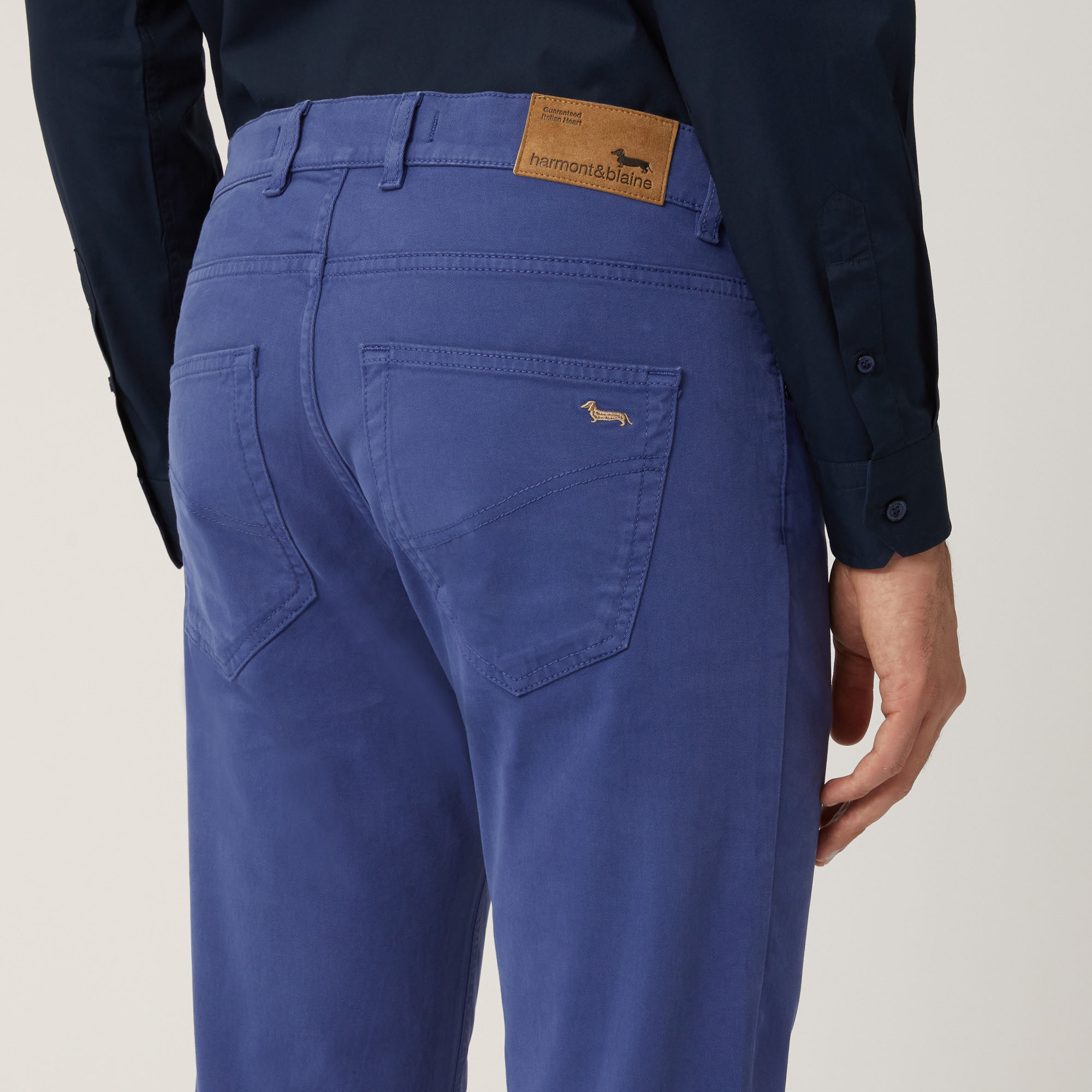 Pantalone Cinque Tasche In Cotone Stretch Elevated Utility, Blu Chiaro, large