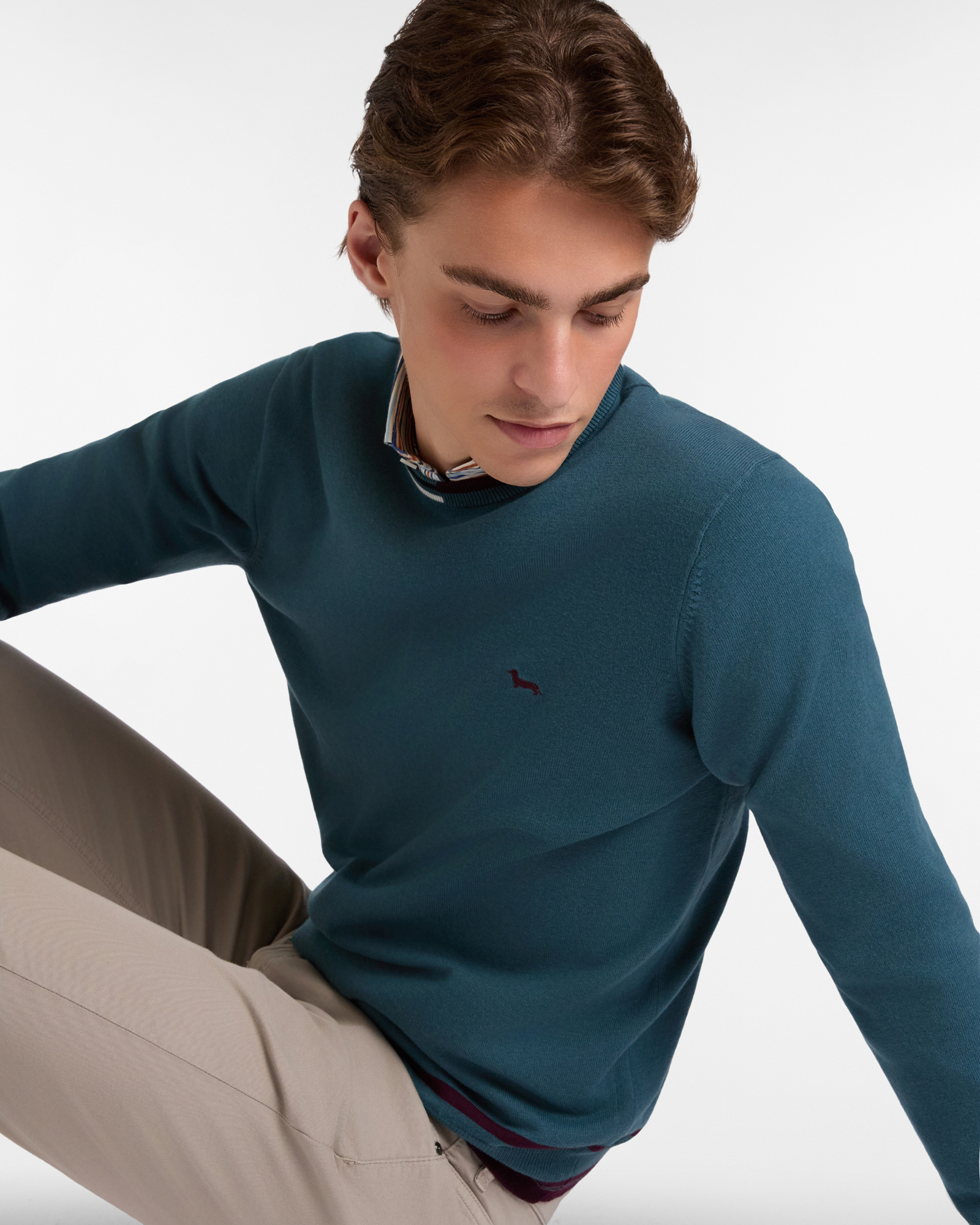 Wool Blend Striped Pullover, Bluette, large image number 2