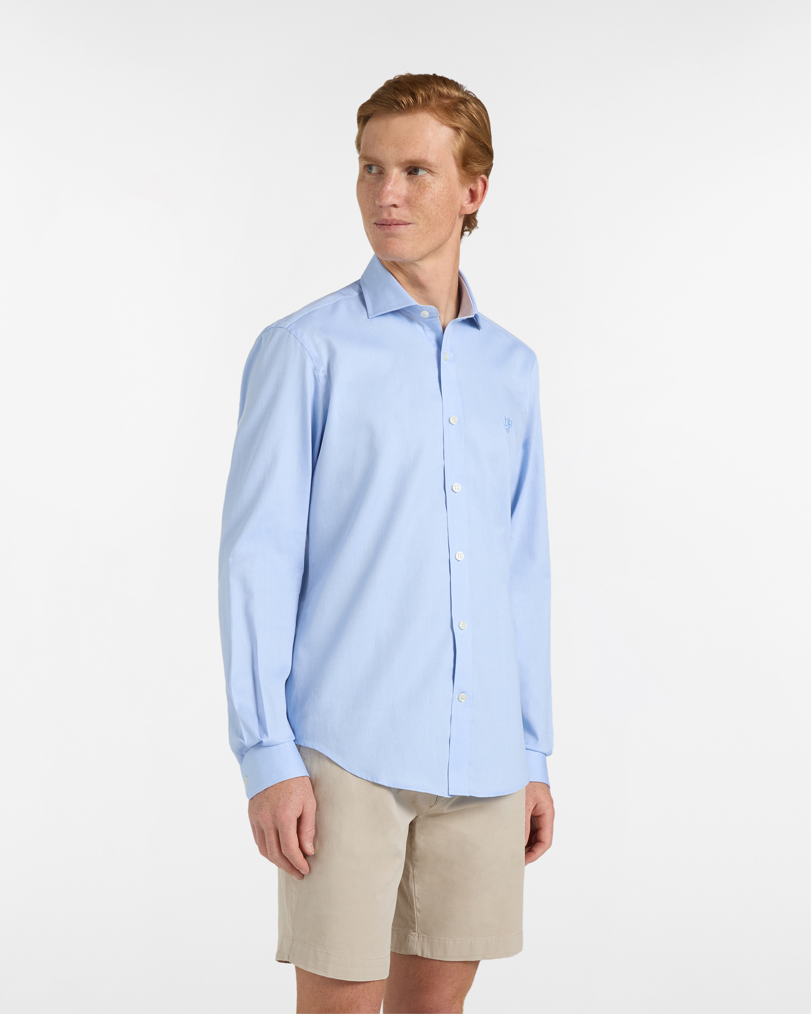 Camicia Uomo Tinta Unita Narrow fit in Puro Cotone