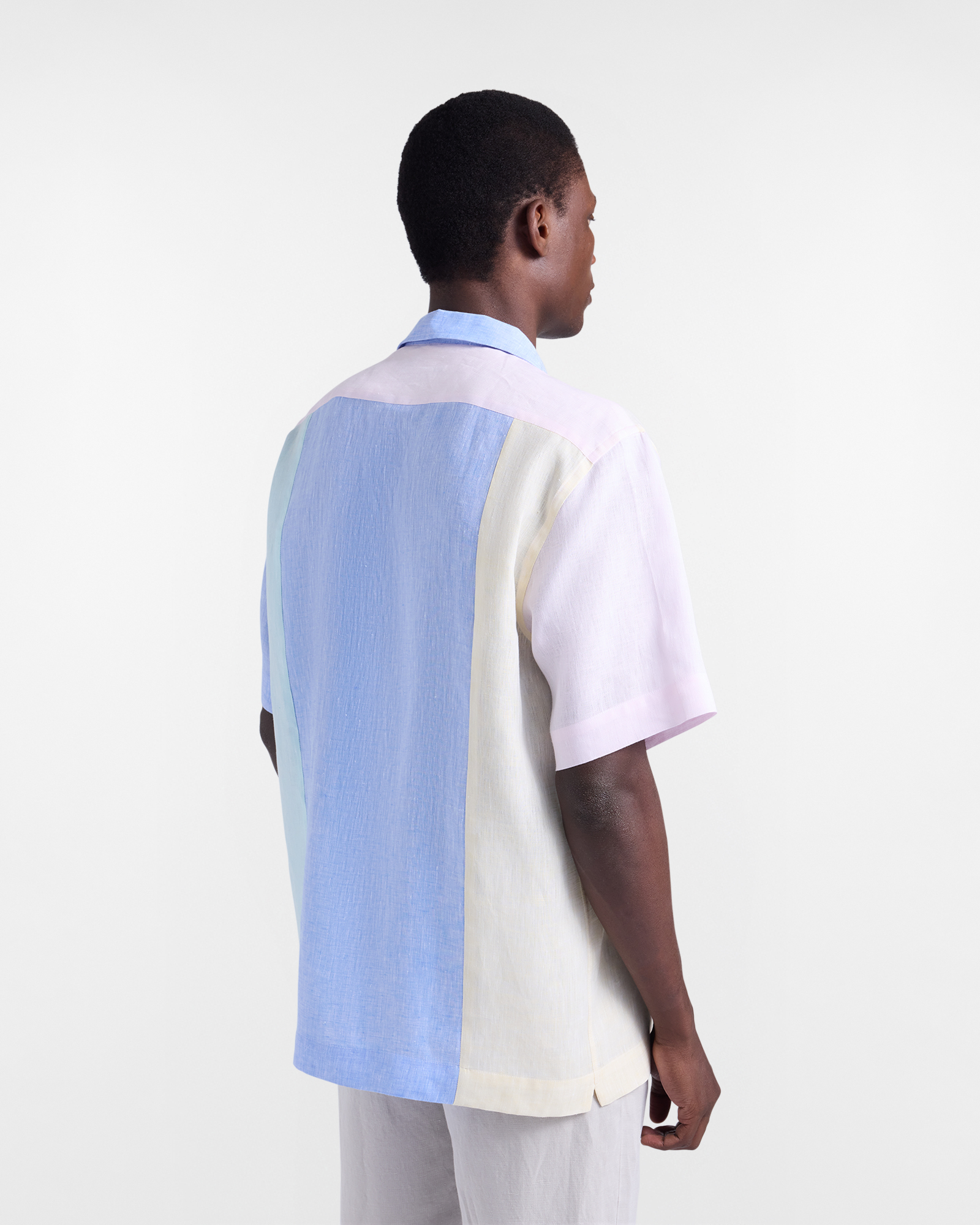 Chemise color-block en lin, Vert, large image number 2